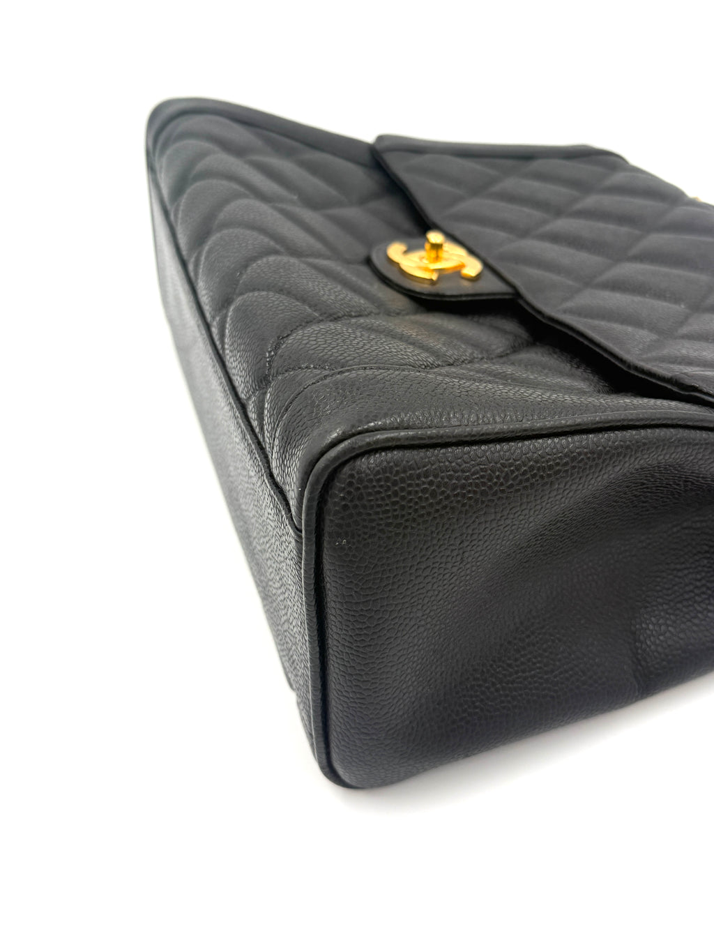 Pre-Owned Chanel Vintage Jumbo Kelly Caviar Leather Top Handle Bag - Authenticated