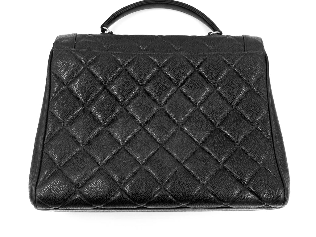 Pre-Owned Chanel Vintage Jumbo Kelly Caviar Leather Top Handle Bag - Authenticated