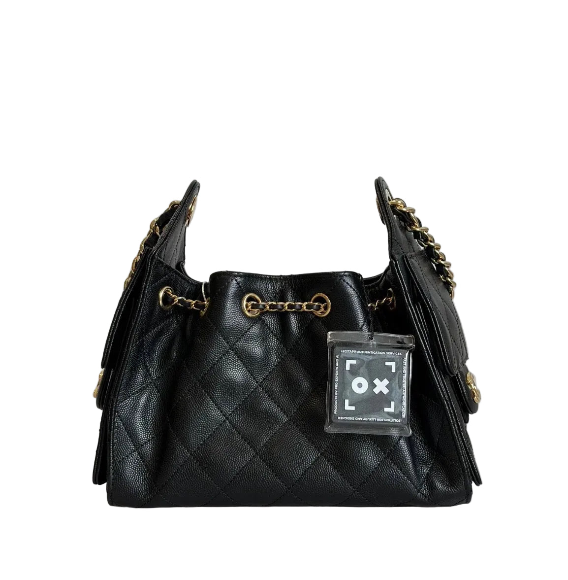Pre-owned Chanel 25 Mini Black Caviar Leather Handbag - Authenticated