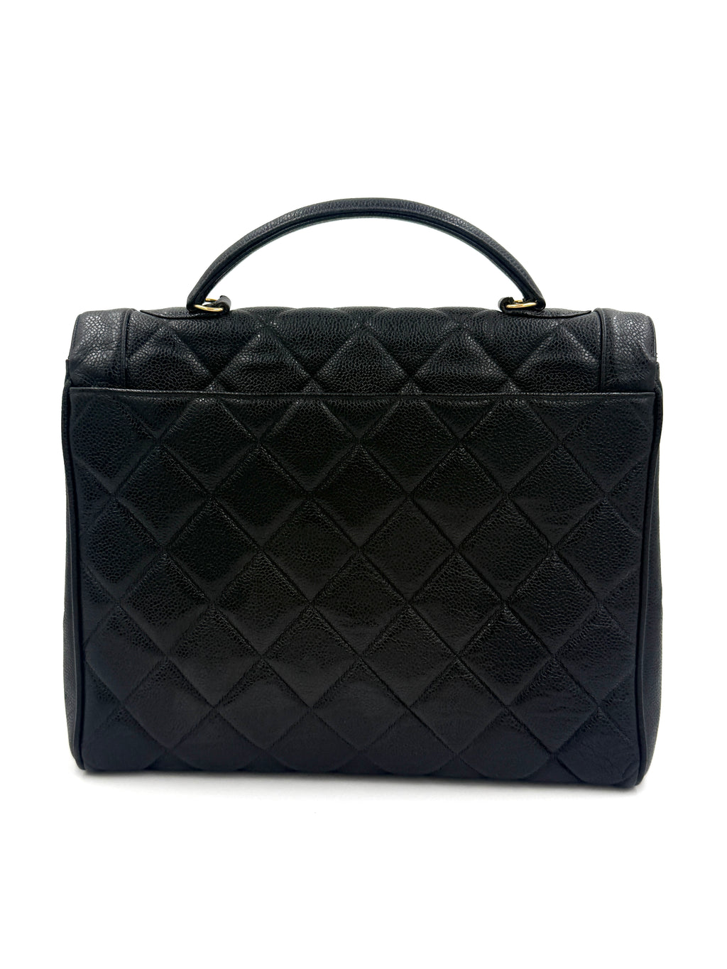 Pre-Owned Chanel Vintage Jumbo Kelly Caviar Leather Top Handle Bag - Authenticated