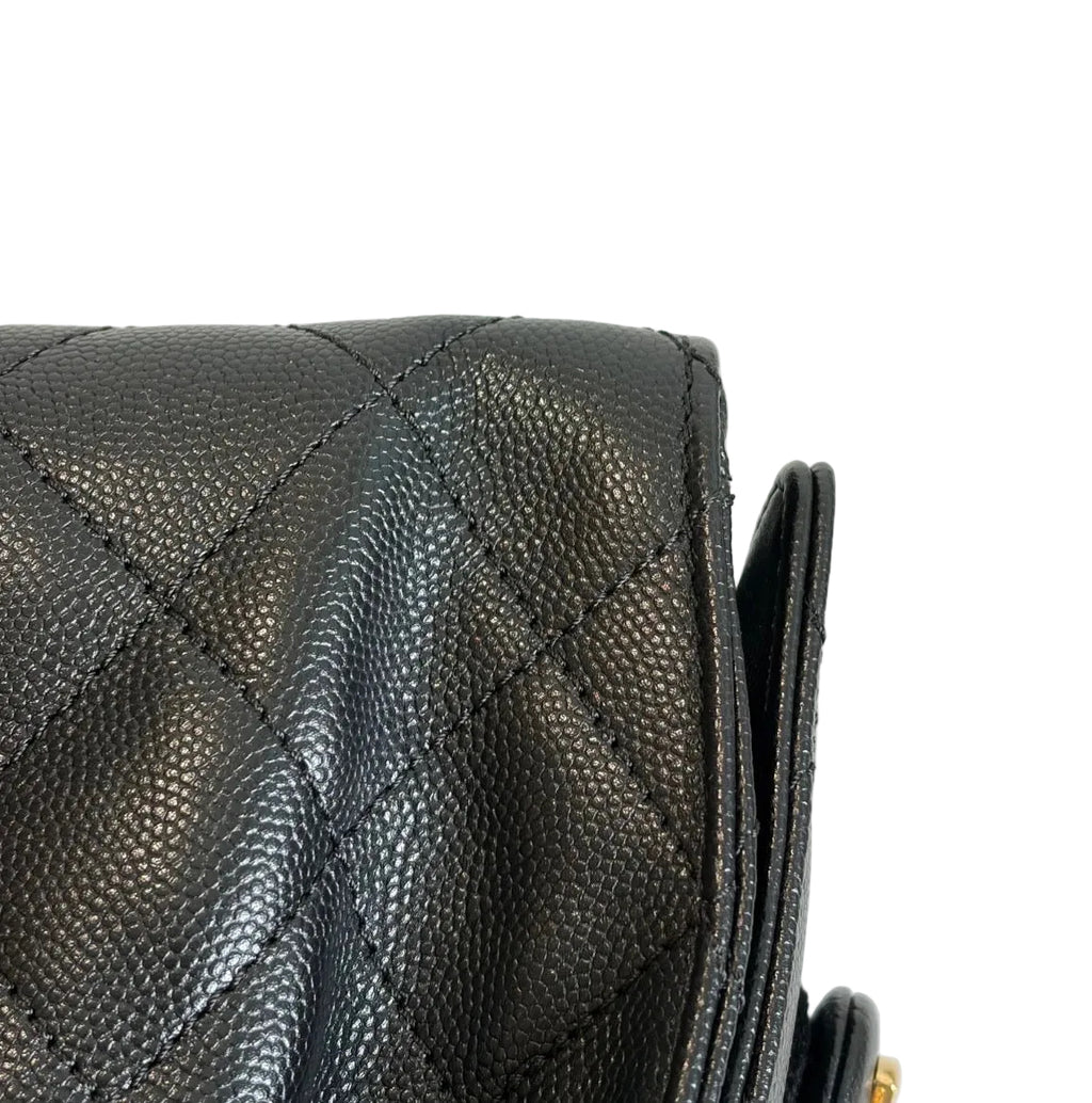 Pre-owned Chanel 25 Mini Black Caviar Leather Handbag - Authenticated
