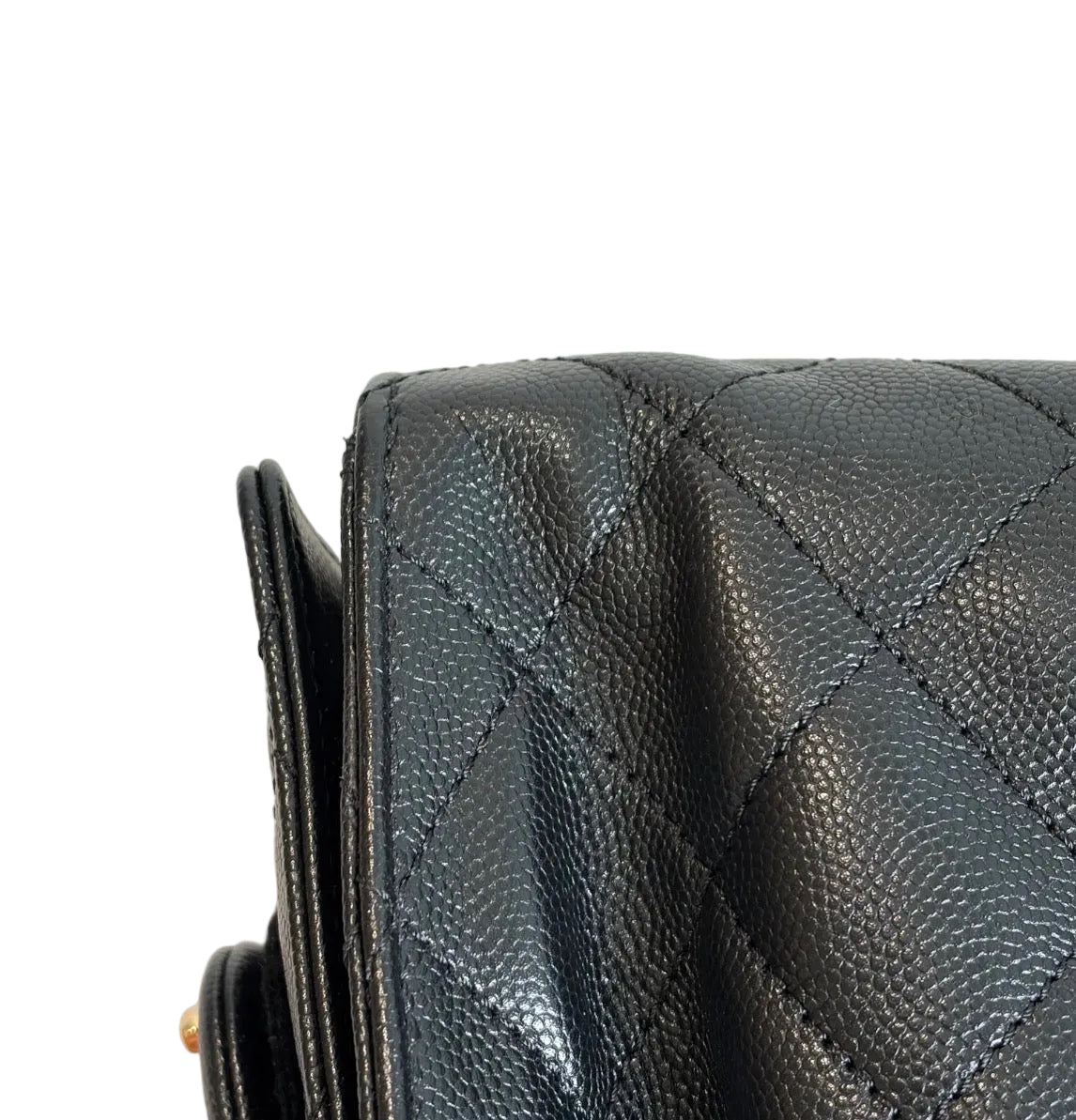 Pre-owned Chanel 25 Mini Black Caviar Leather Handbag - Authenticated
