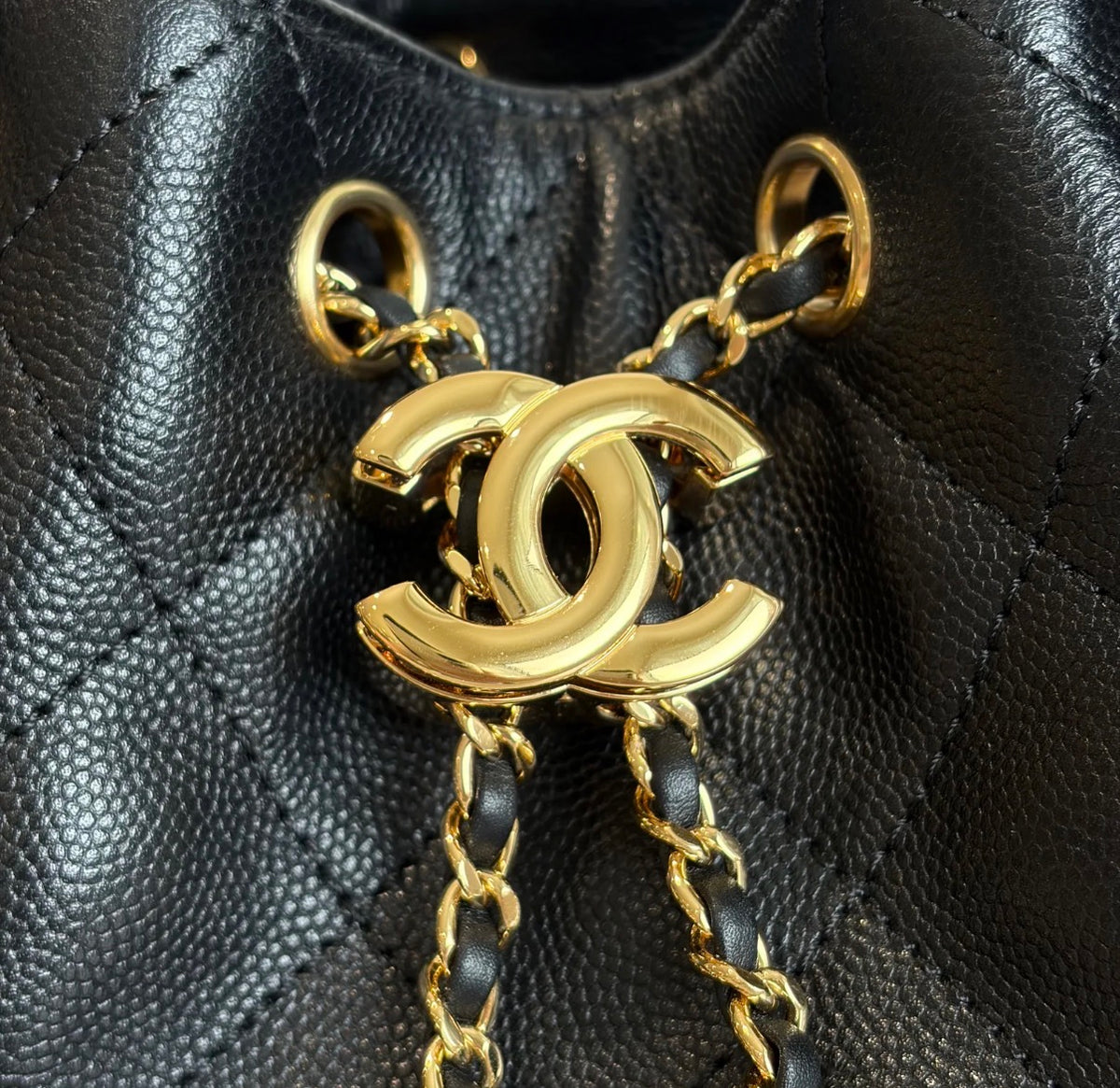 Pre-owned Chanel 25 Mini Black Caviar Leather Handbag - Authenticated
