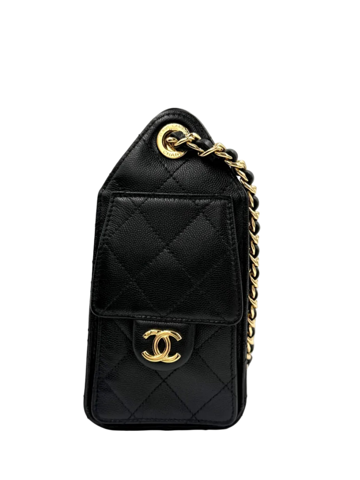 Pre-owned Chanel 25 Mini Black Caviar Leather Handbag - Authenticated