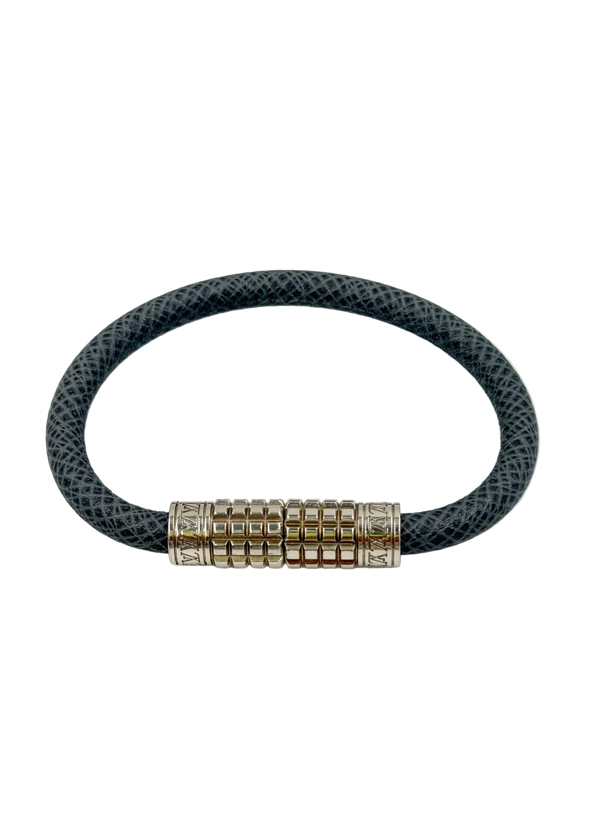 Pre-owned Louis Vuitton Glacier Taiga Leather Digit Bracelet