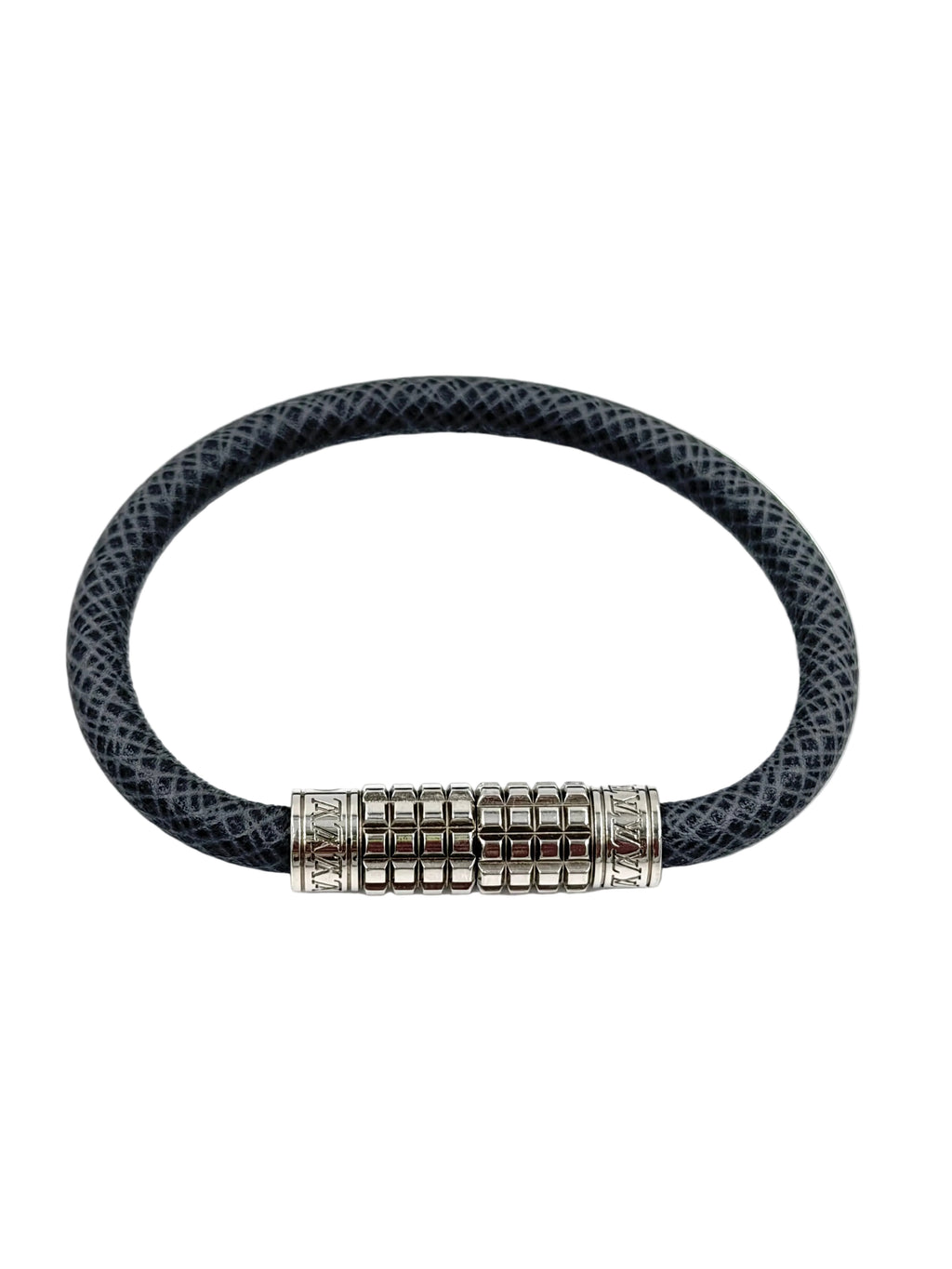 Pre-owned Louis Vuitton Glacier Taiga Leather Digit Bracelet
