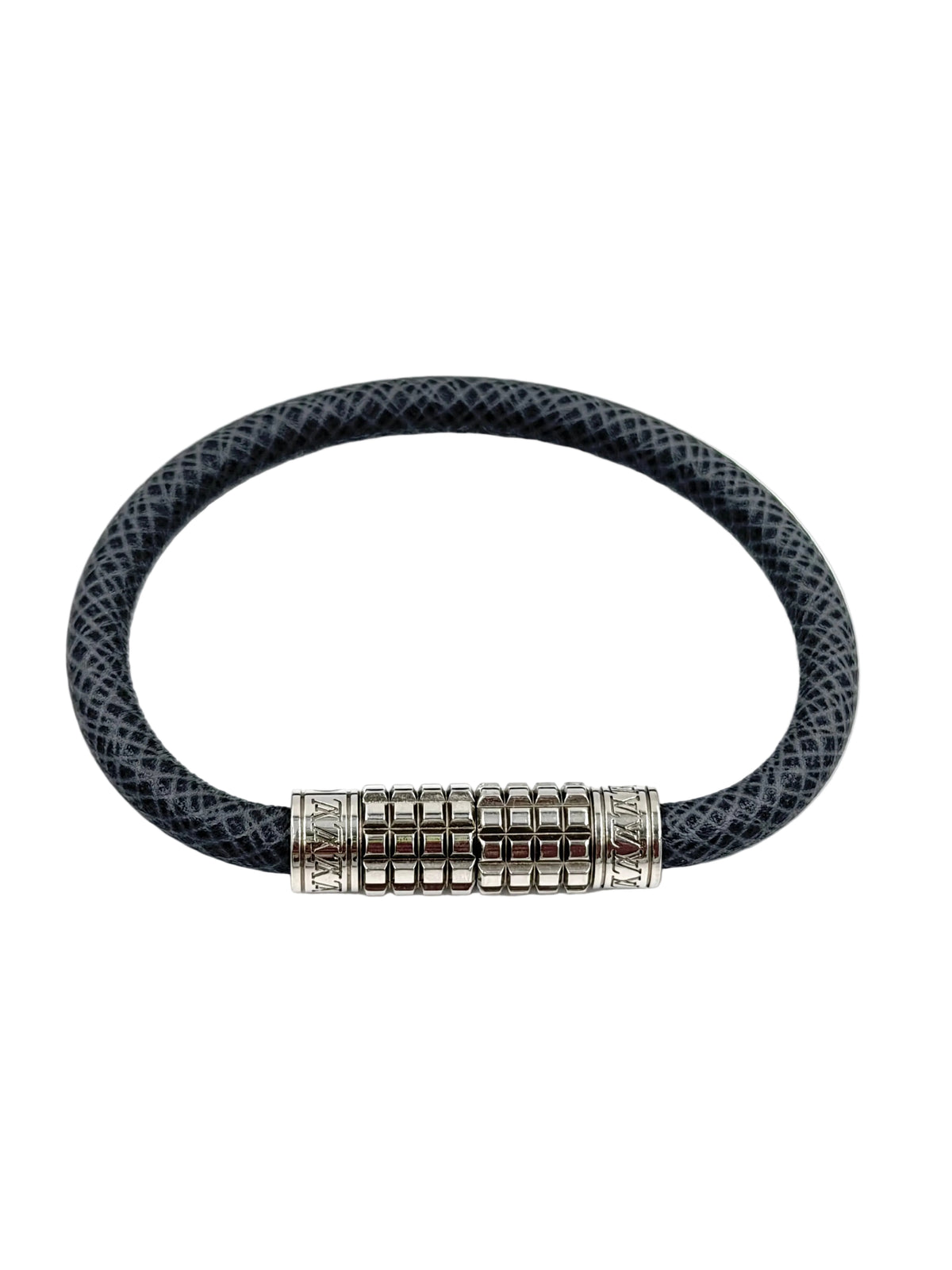 Pre-owned Louis Vuitton Glacier Taiga Leather Digit Bracelet
