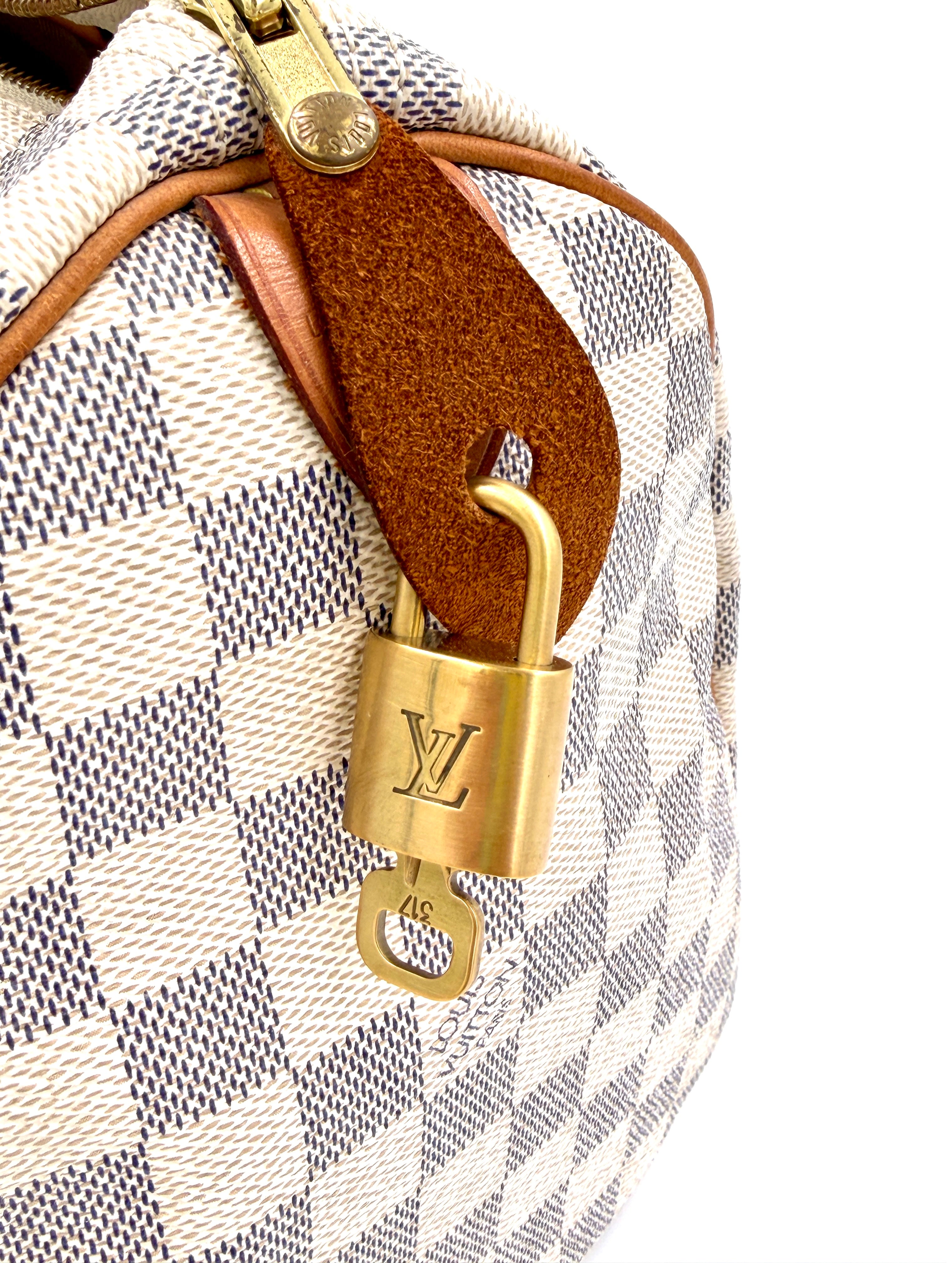Pre-Owned Louis Vuitton Damier Azur Coated Canvas Speedy 30 - Authenticated