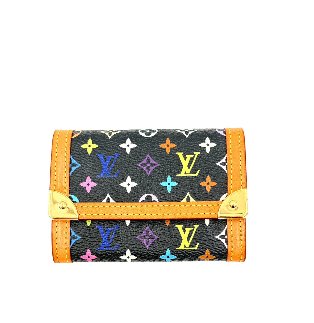 Pre-Owned Louis Vuitton Murakami Porte Monnaie Plat Card and Coin Case - Authenticated