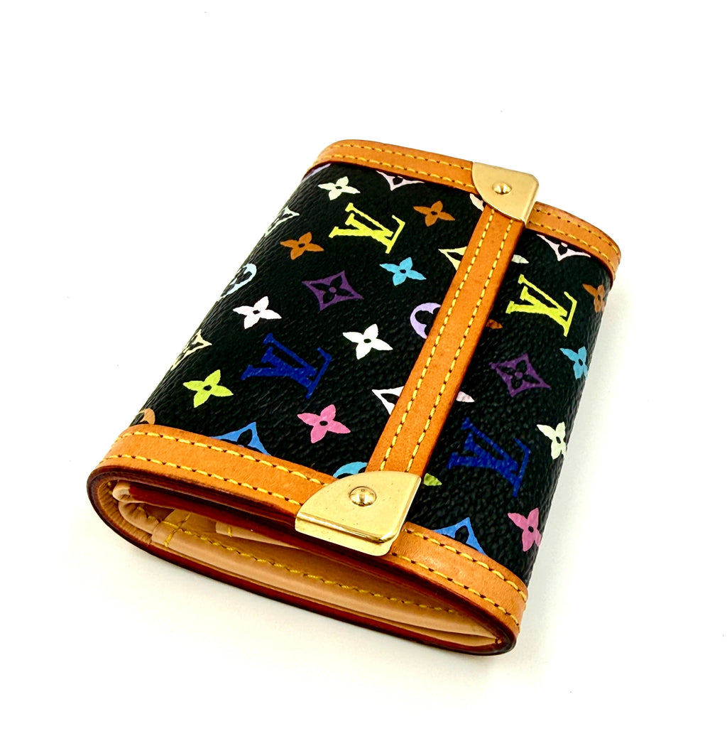 Pre-Owned Louis Vuitton Murakami Porte Monnaie Plat Card and Coin Case - Authenticated