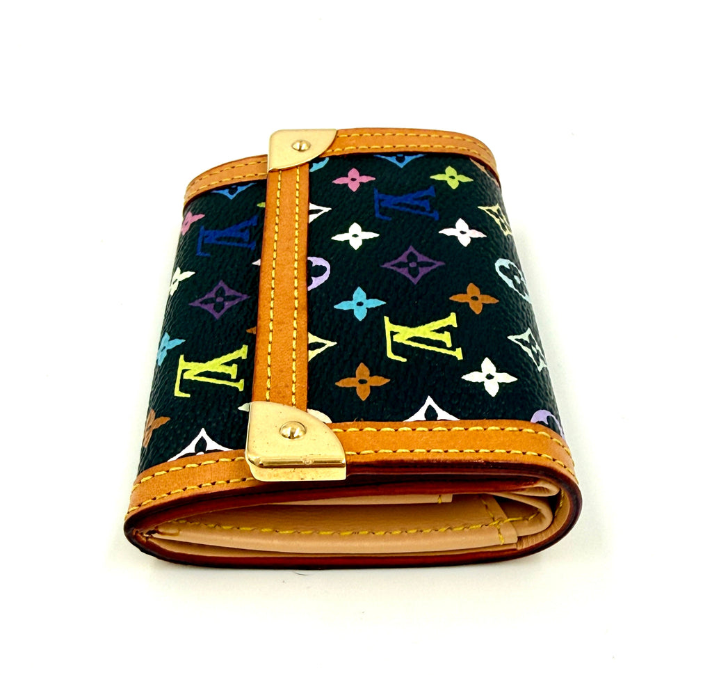 Pre-Owned Louis Vuitton Murakami Porte Monnaie Plat Card and Coin Case - Authenticated