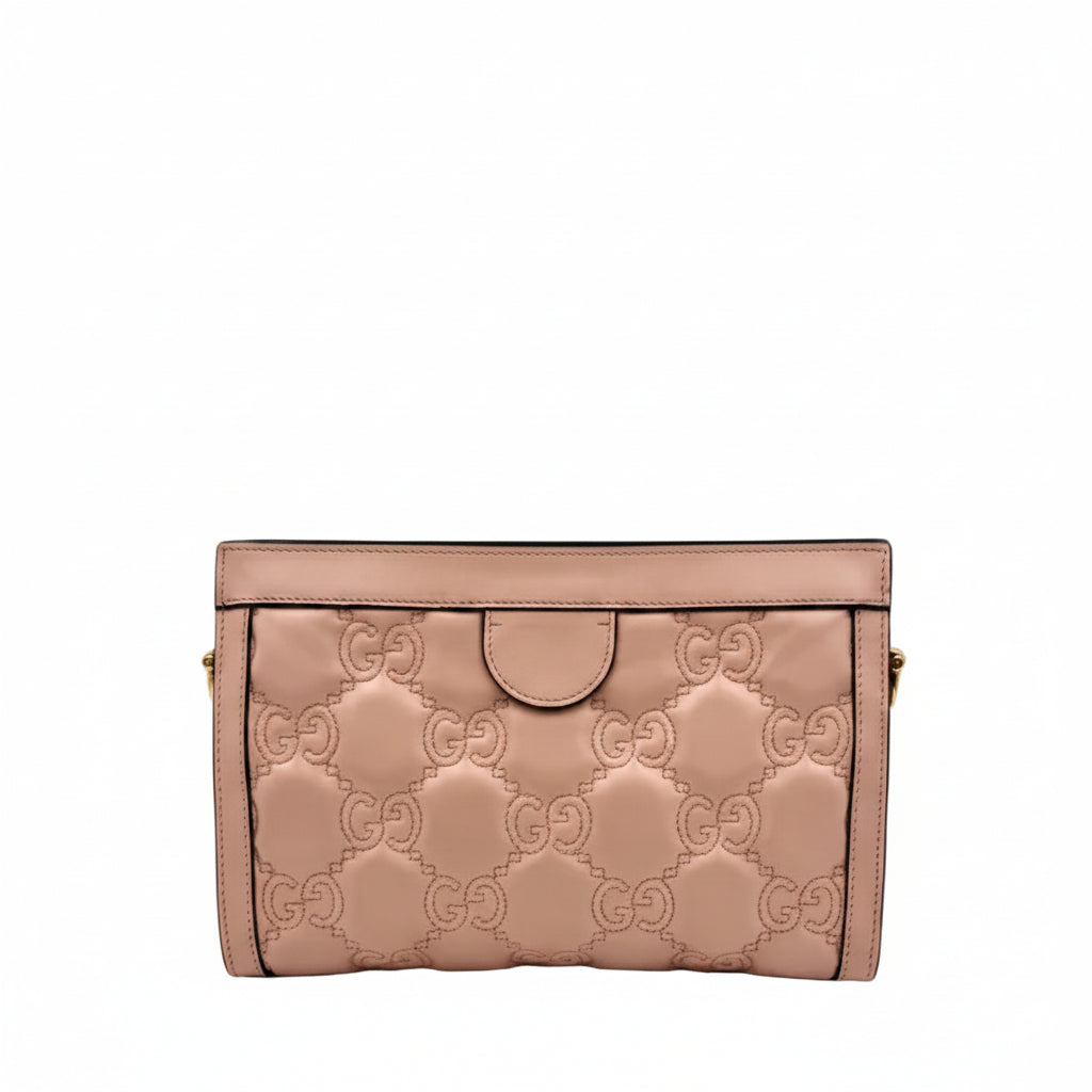Pre-Owned GUCCI Calfskin GG Matelasse  Bag Perfect Pink Natural - Authenticated
