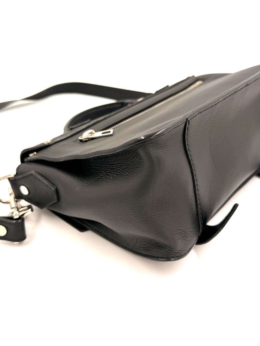 Pre-owned Proenza Schouler PS1 Satchel Black Textured Leather Silver Hardware - Authenticated