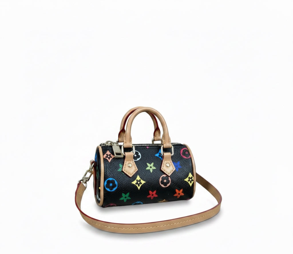Faux Murakami Speedy Bag Charm Black Multi