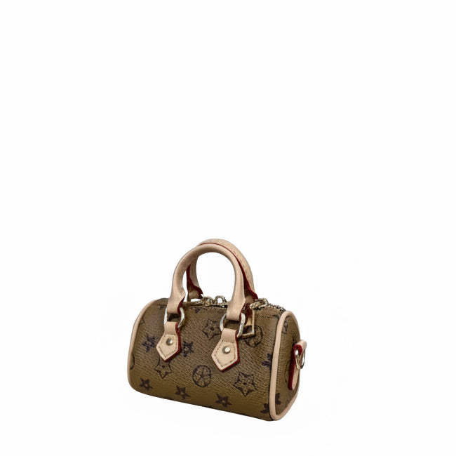Faux Speedy Bag Charm Light Brown