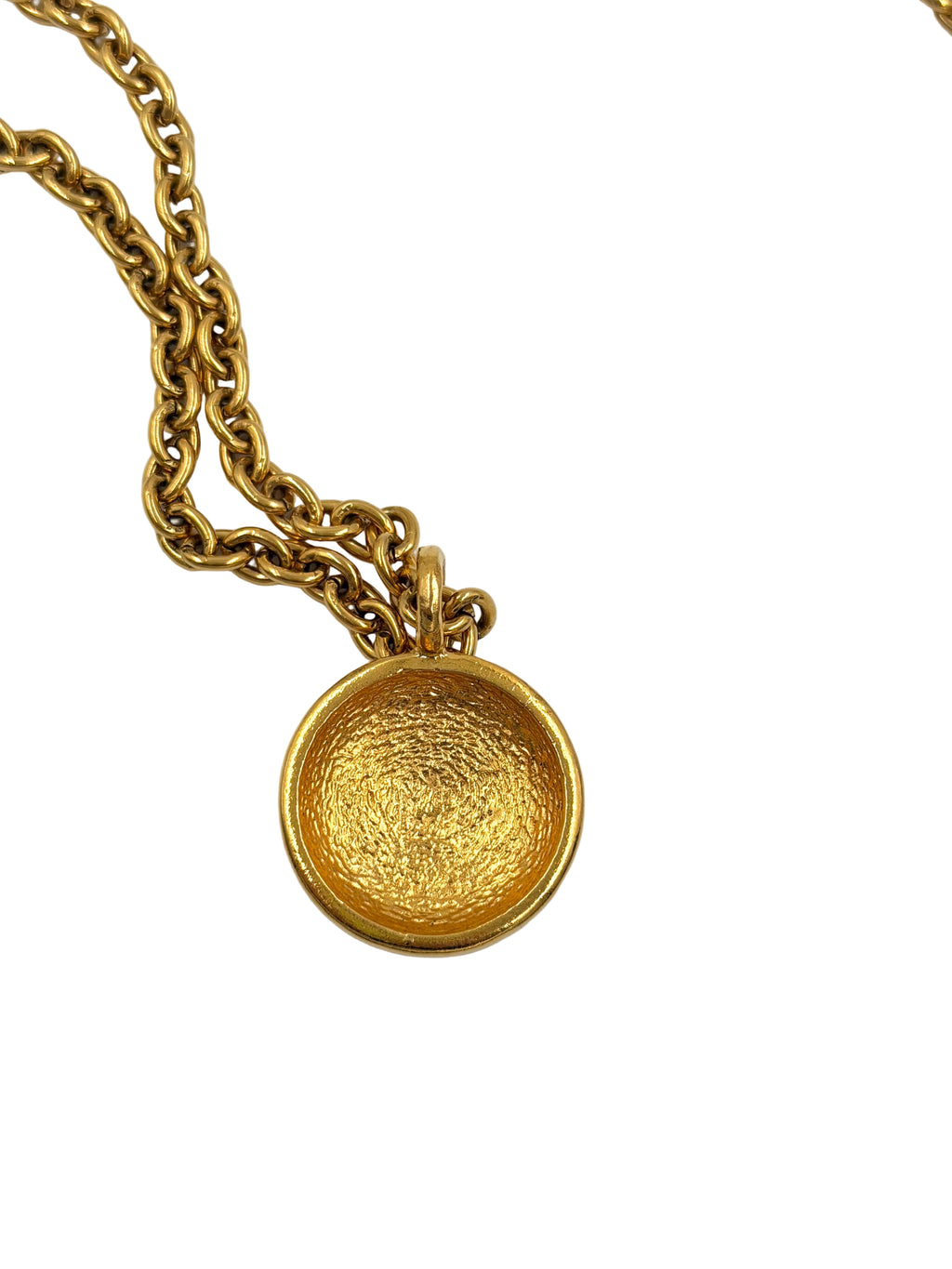 Pre-owned Chanel Gold CC Sunburst Necklace, 24K Gold Plated - Authenticated