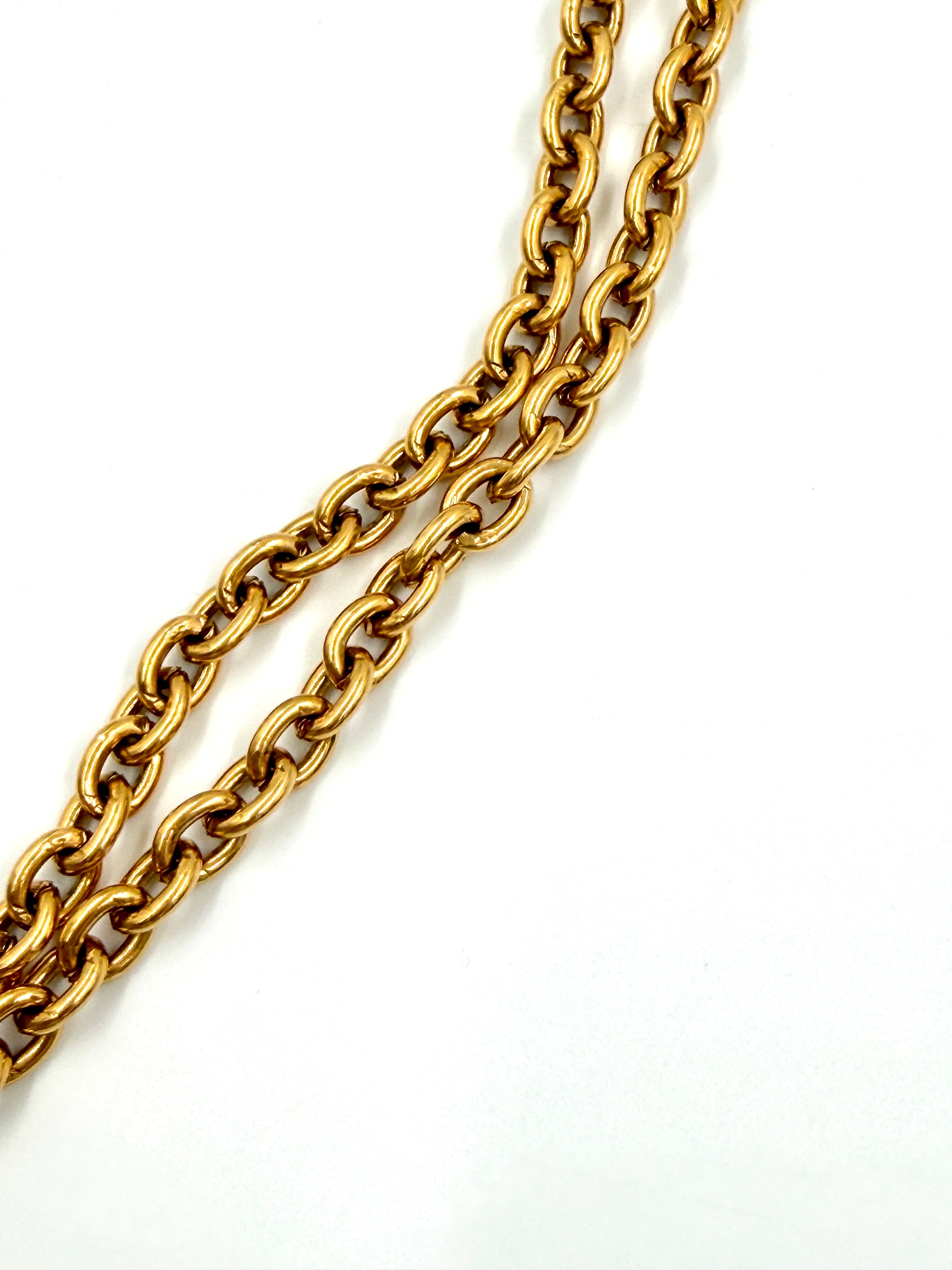 Pre-owned Chanel Gold CC Sunburst Necklace, 24K Gold Plated - Authenticated