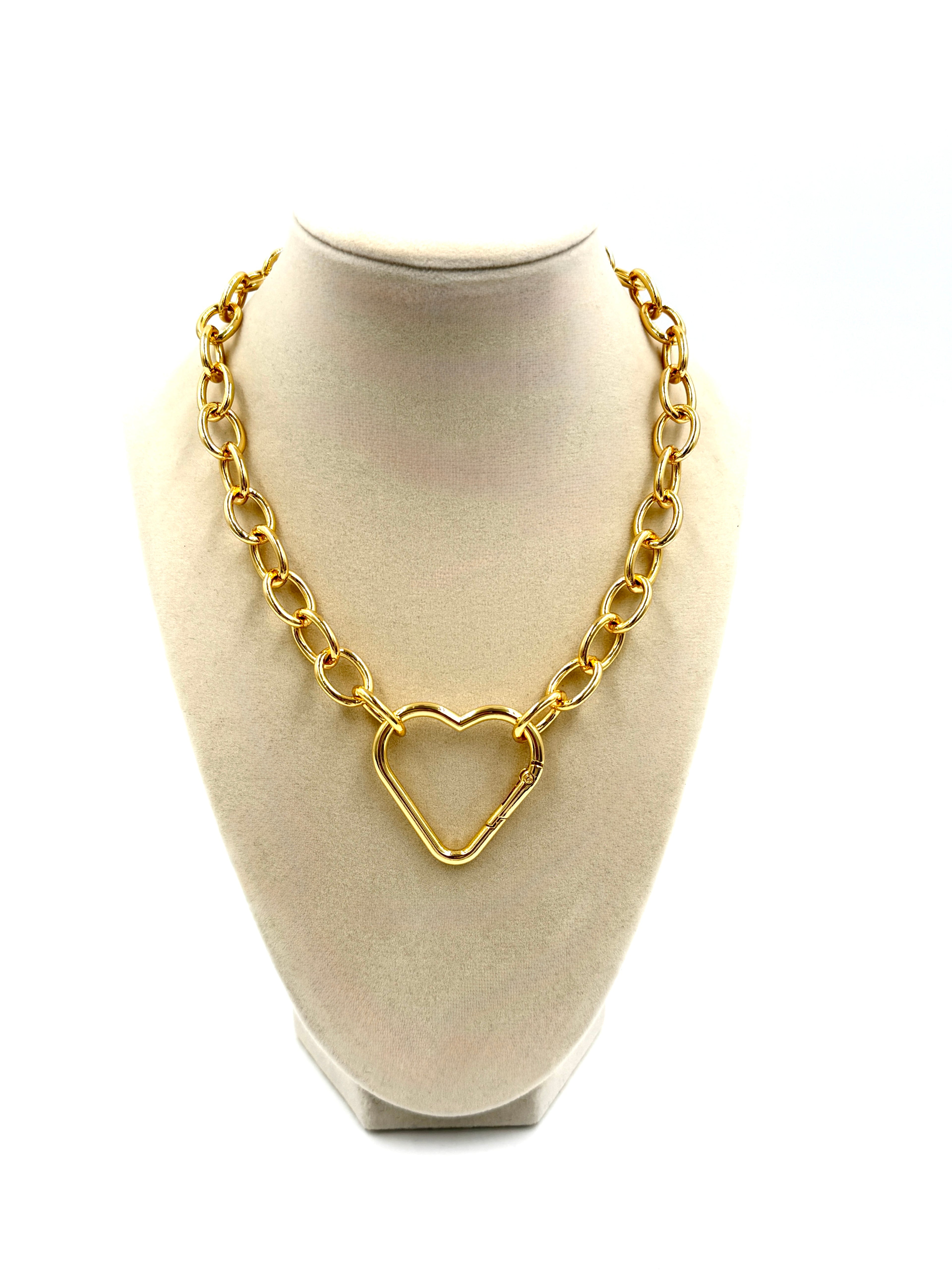Hawley Studio Gold Filled Chain With Heart Carabiner 16"