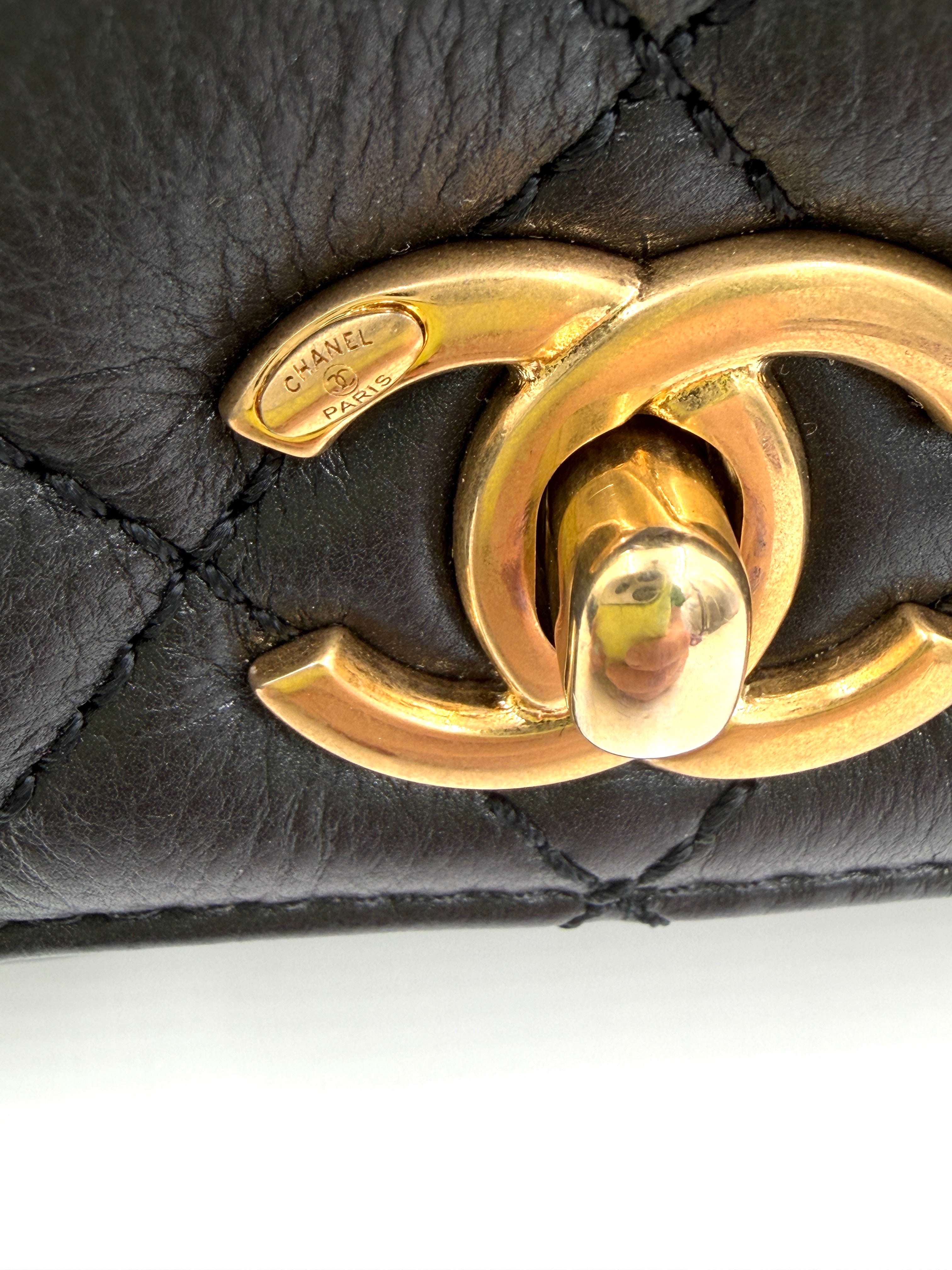 Pre-owned Chanel Calfskin Crystal Quilted Extra Mini Coco Handle Flap - Authenticated