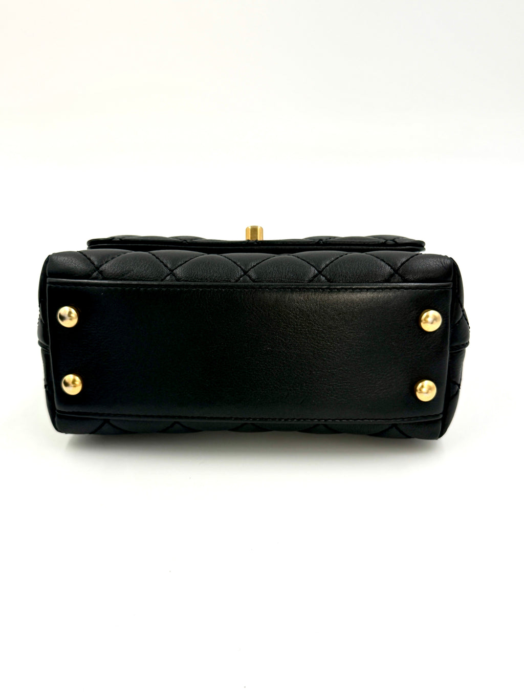 Pre-owned Chanel Calfskin Crystal Quilted Extra Mini Coco Handle Flap - Authenticated
