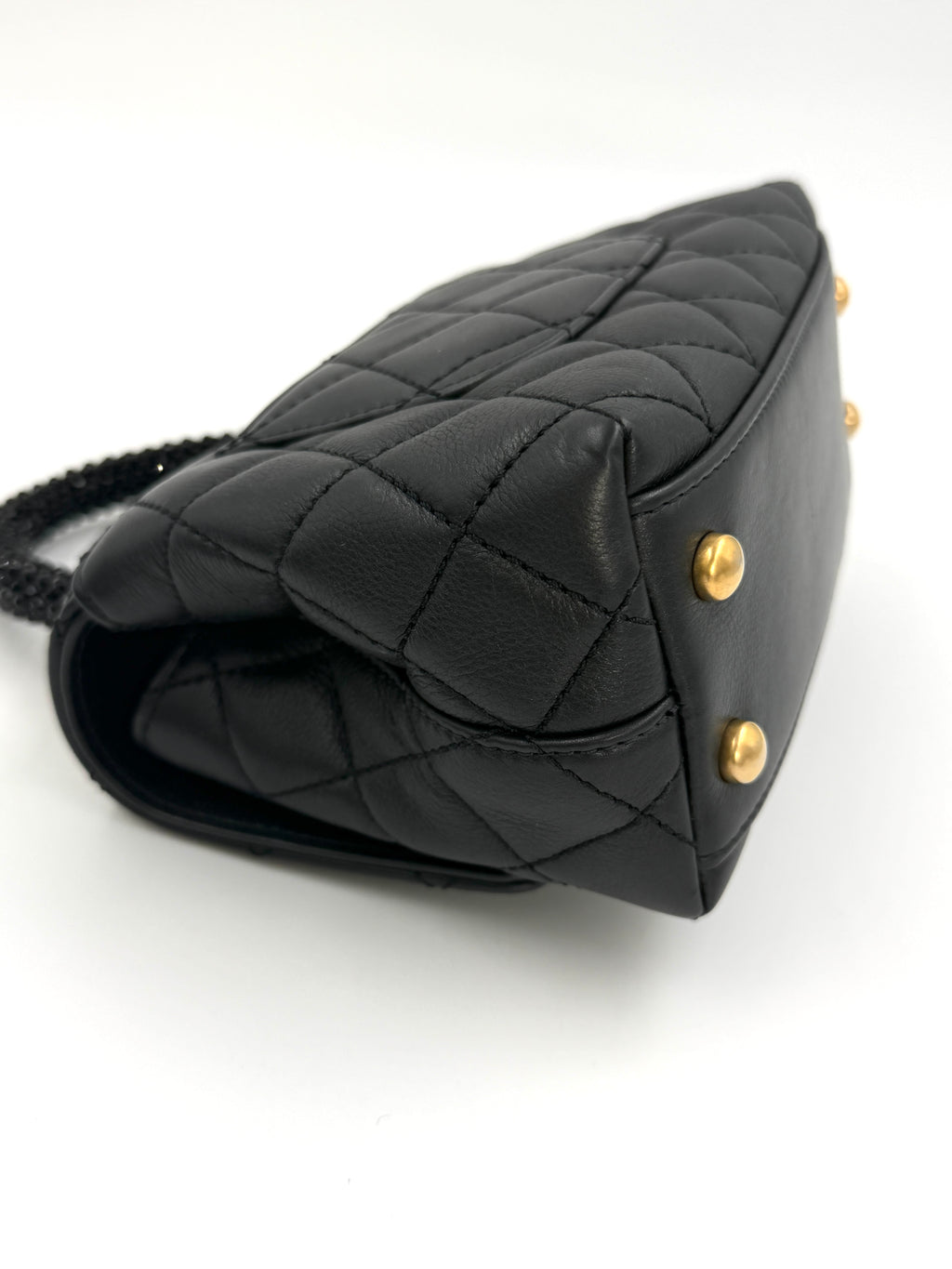 Pre-owned Chanel Calfskin Crystal Quilted Extra Mini Coco Handle Flap - Authenticated