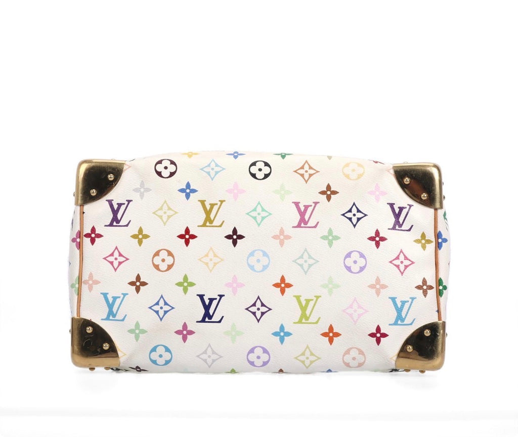 Pre-owned Louis Vuitton x Takashi Murakami White Multicolor Monogram Speedy 30 - Authenticated
