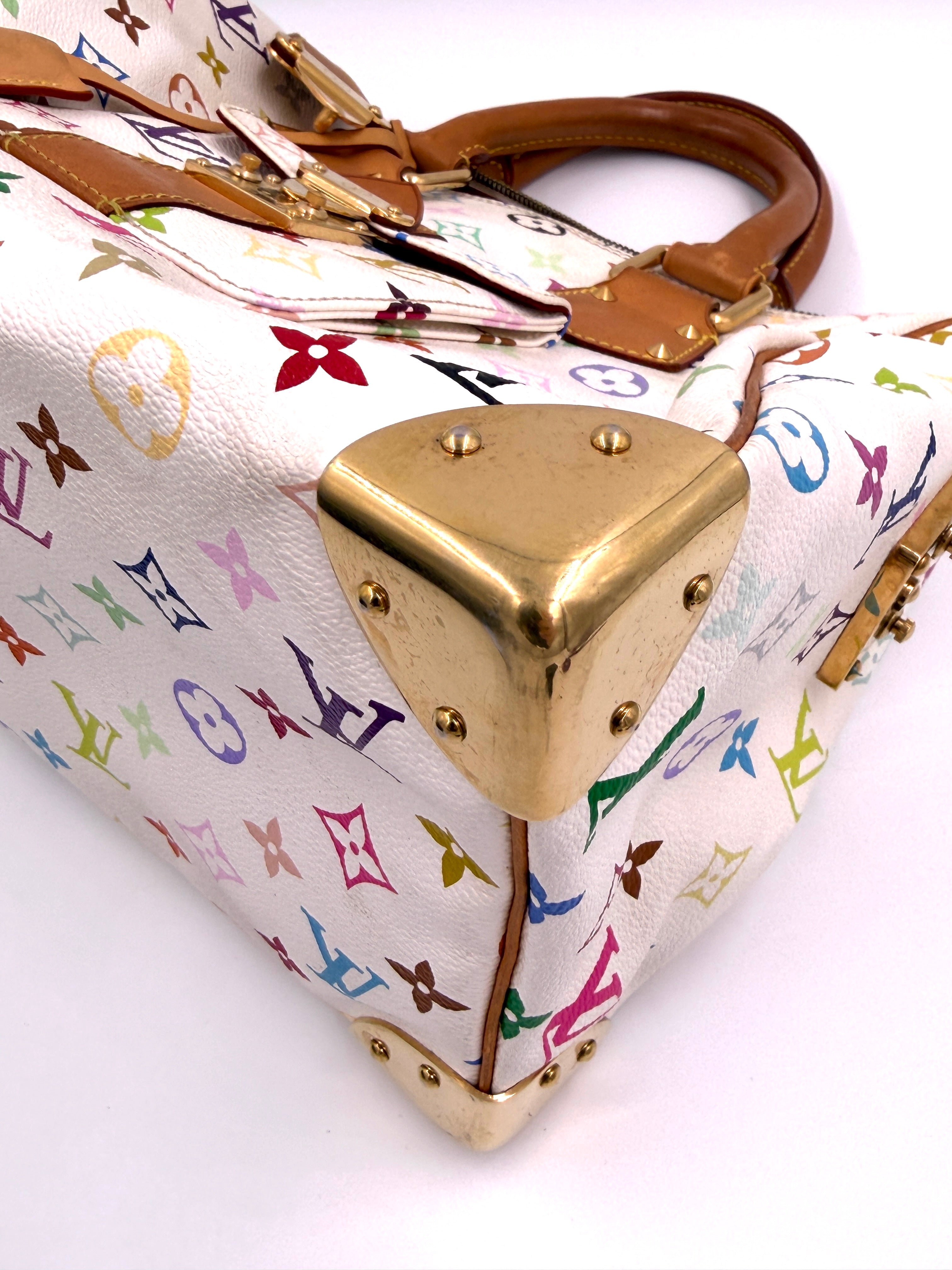 Pre-owned Louis Vuitton x Takashi Murakami White Multicolor Monogram Speedy 30 - Authenticated