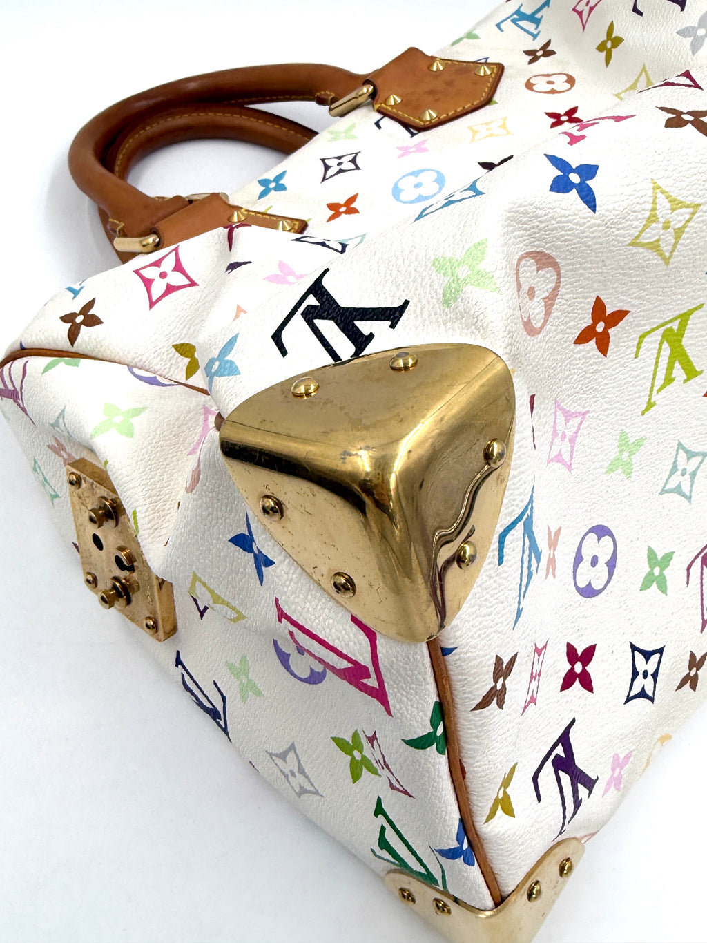 Pre-owned Louis Vuitton x Takashi Murakami White Multicolor Monogram Speedy 30 - Authenticated