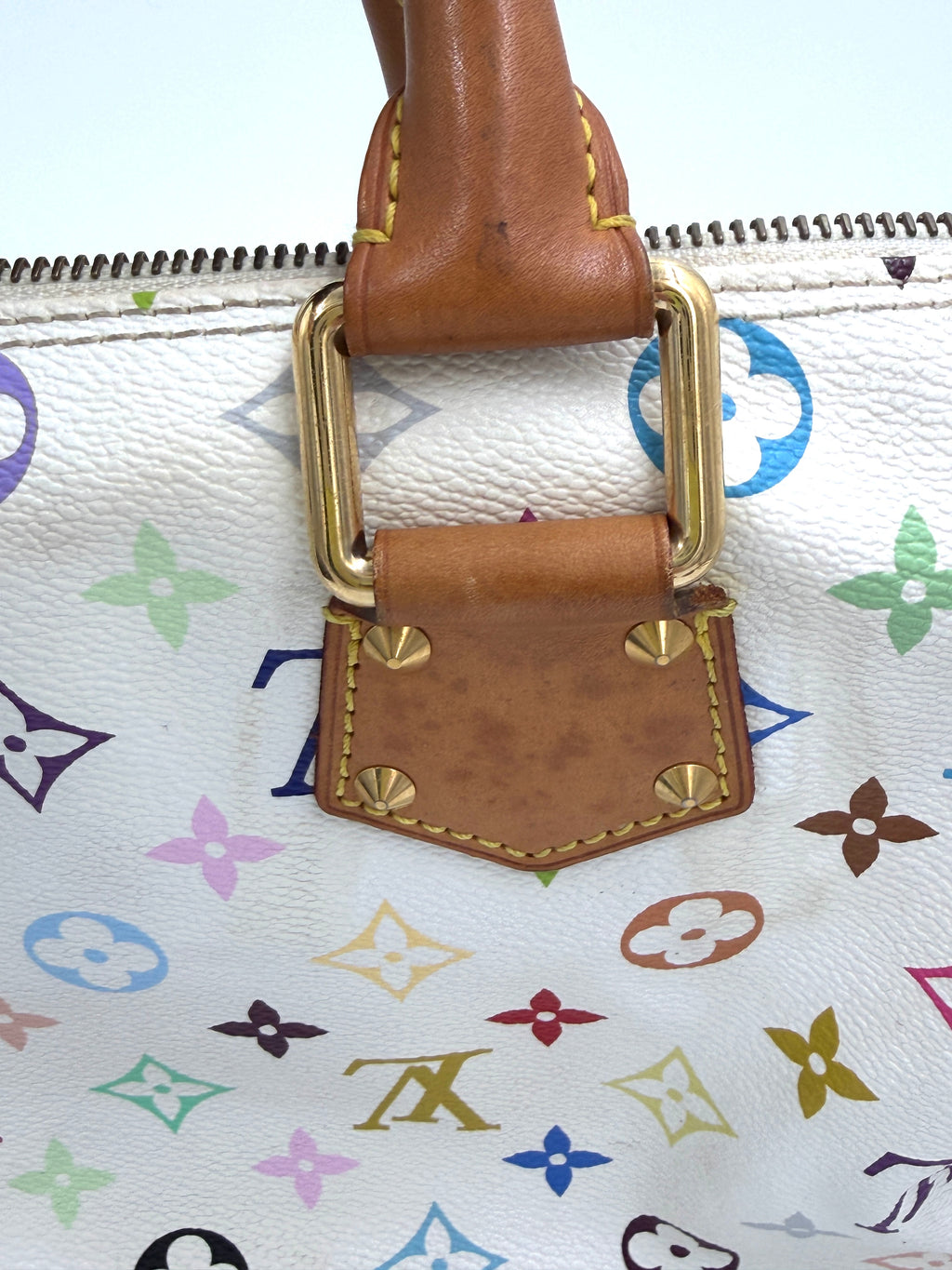 Pre-owned Louis Vuitton x Takashi Murakami White Multicolor Monogram Speedy 30 - Authenticated