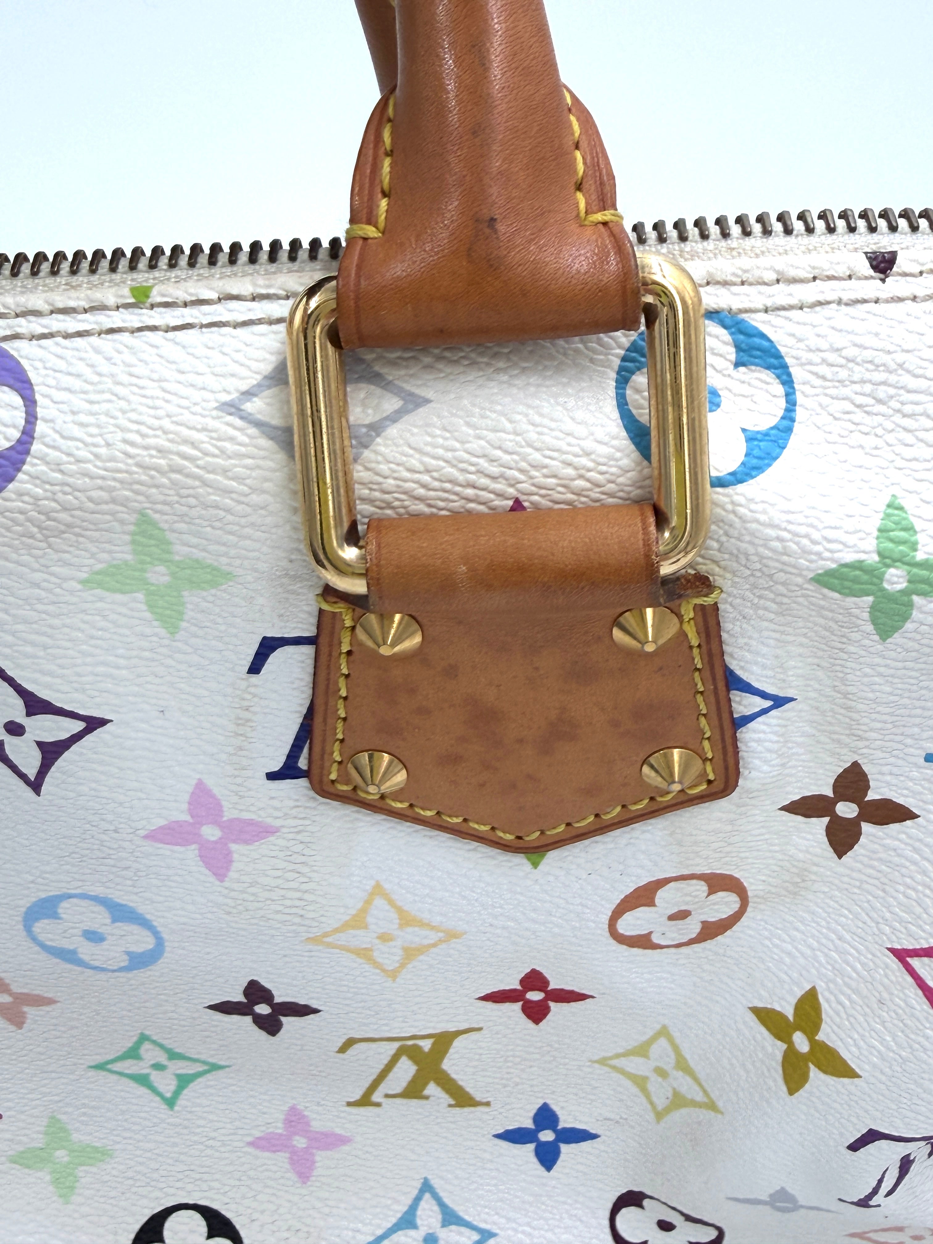 Pre-owned Louis Vuitton x Takashi Murakami White Multicolor Monogram Speedy 30 - Authenticated