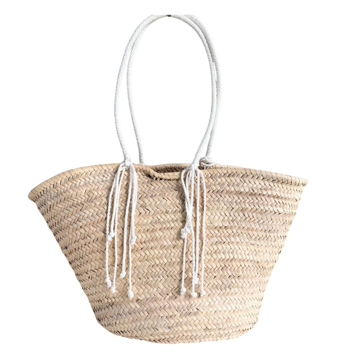 Pre-owned Celine X David Kramer Raffia Panier Bag White - Authenticated