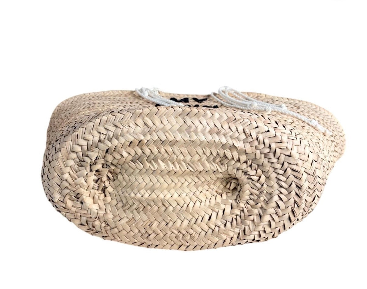 Pre-owned Celine X David Kramer Raffia Panier Bag White - Authenticated