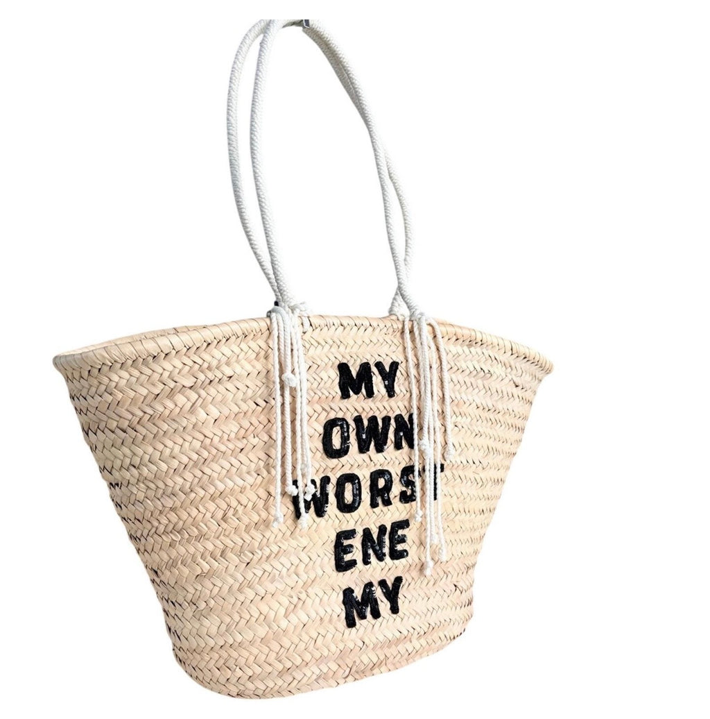 Pre-owned Celine X David Kramer Raffia Panier Bag White - Authenticated