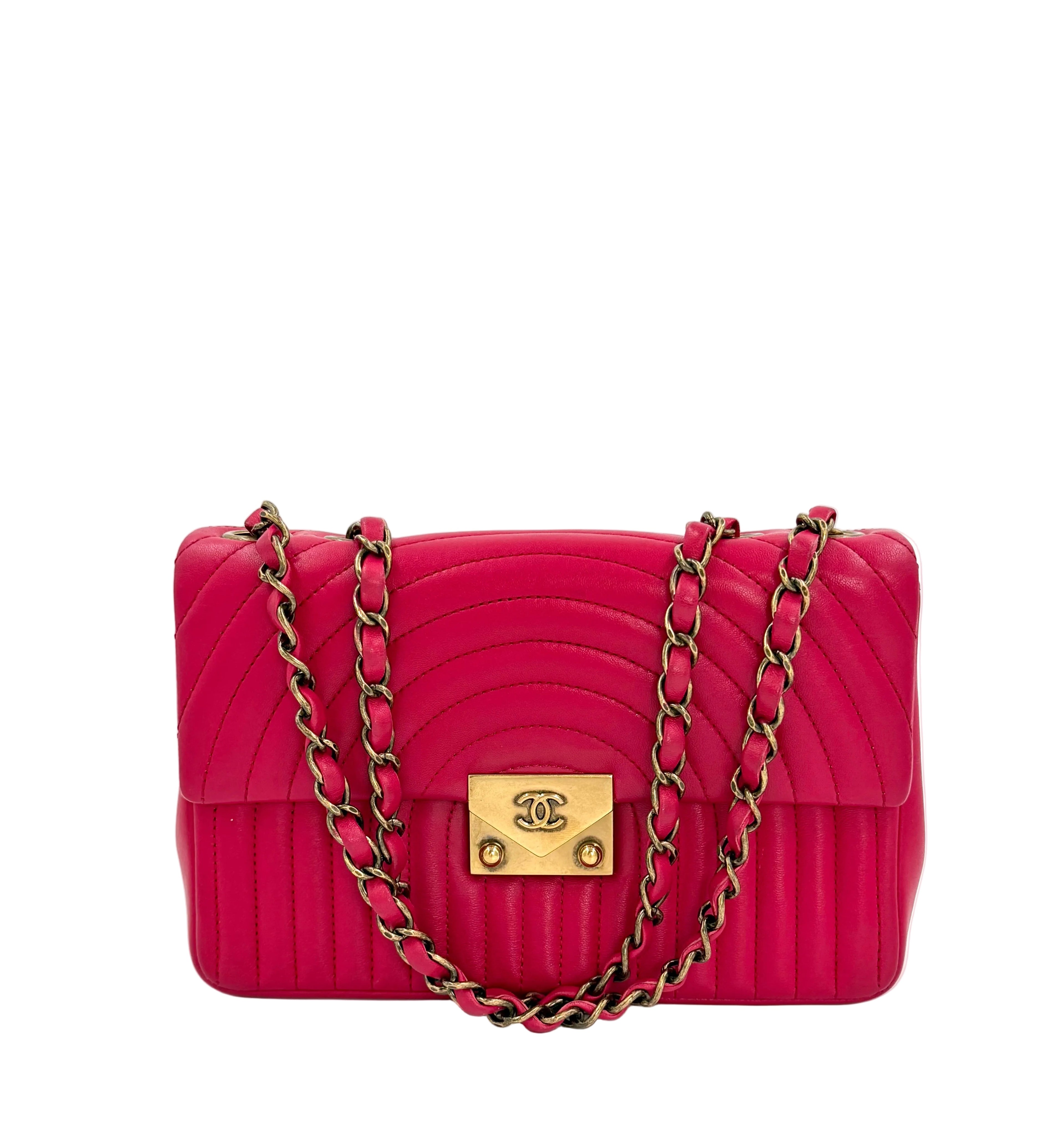 Pre-Owned Chanel Borse Romane Single Flap Red - Authenticated