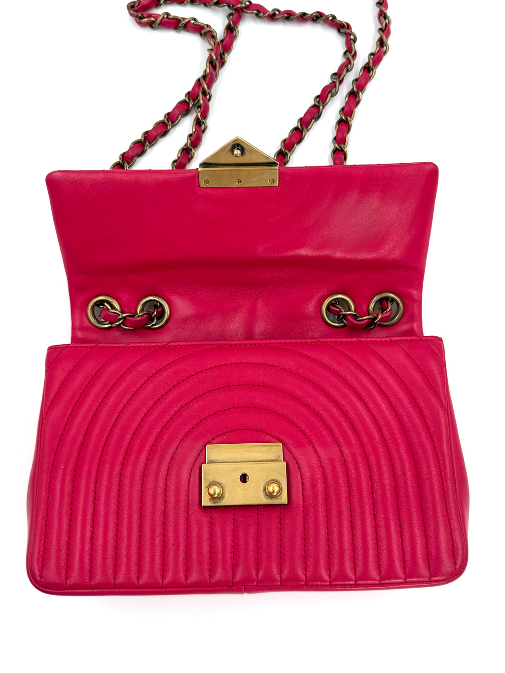 Pre-Owned Chanel Borse Romane Single Flap Red - Authenticated