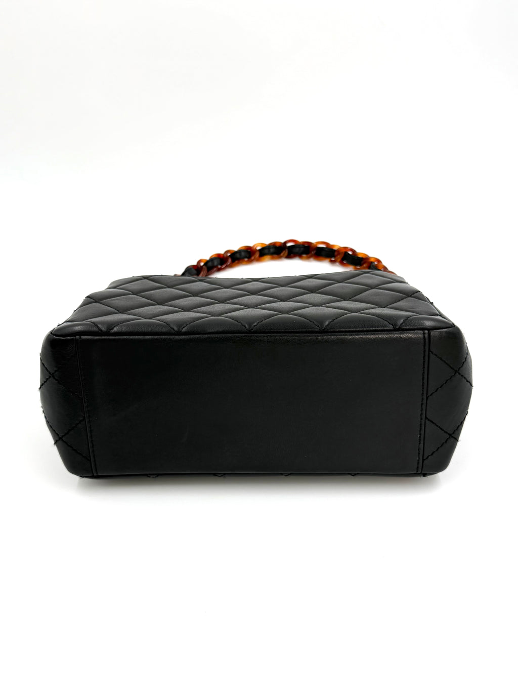 Pre-Owned Chanel Black Lambskin Half Flap Tortoise - Authenticated