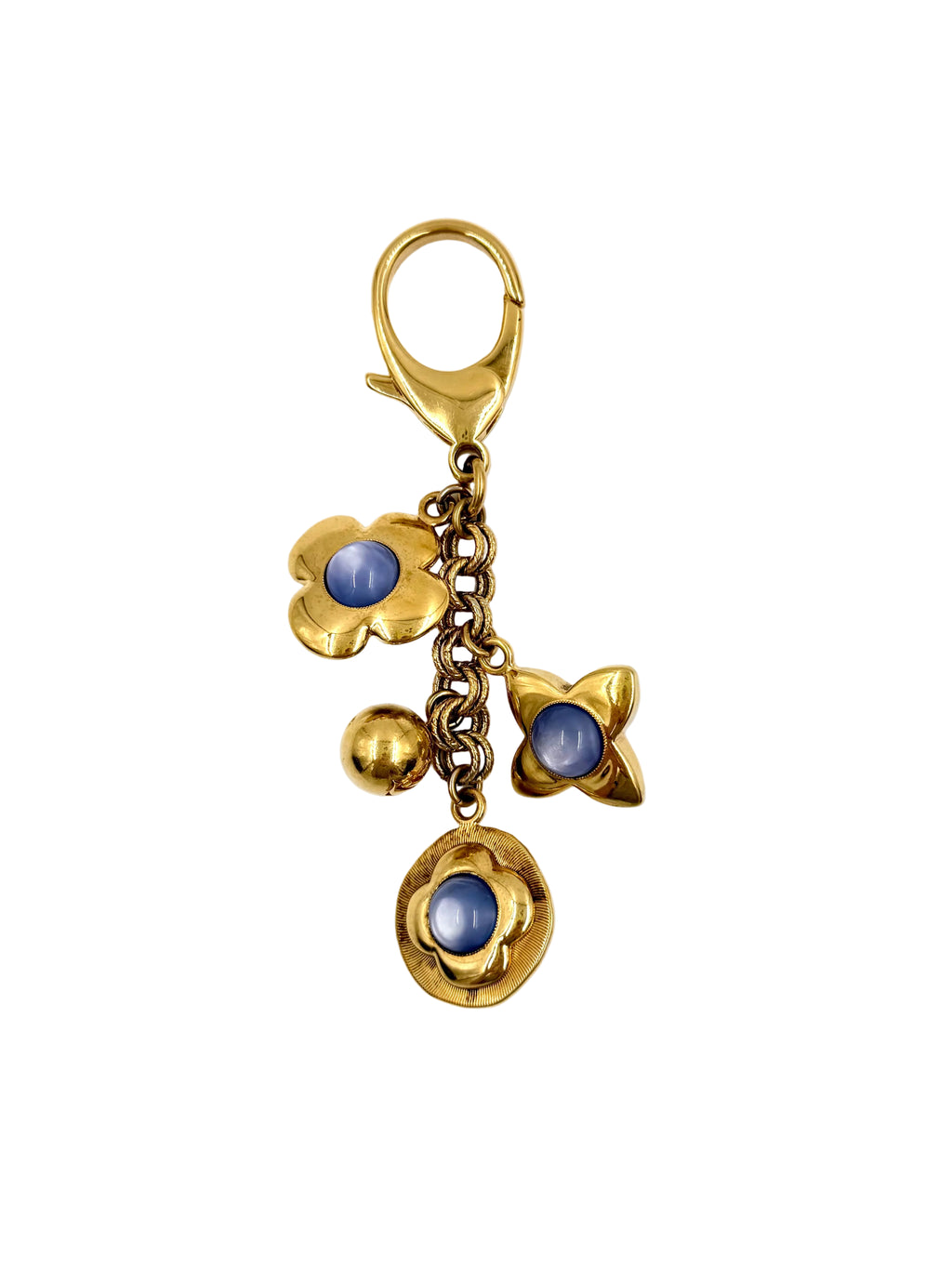 Pre-Owned Louis Vuitton Blue & Gold Bijoux Sac Tresor Bag Charm - Authenticated