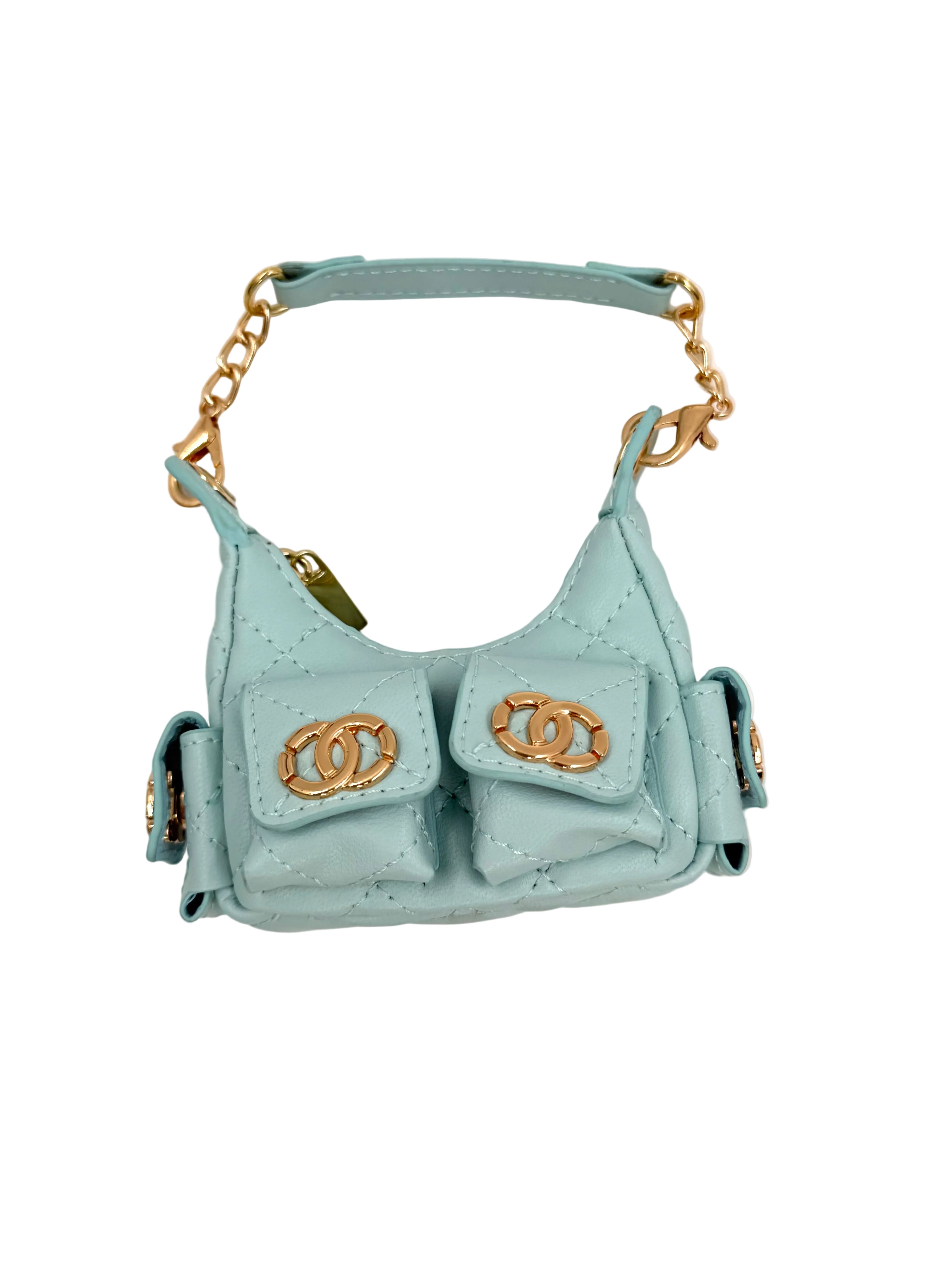Faux Chanel Bag Bag Charm Blue