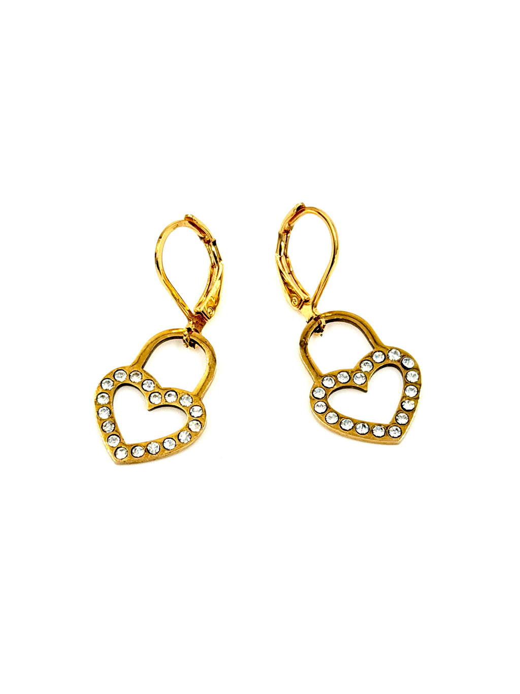 Hawley Studio Gold Plated Faux Pearl Heart Earrings