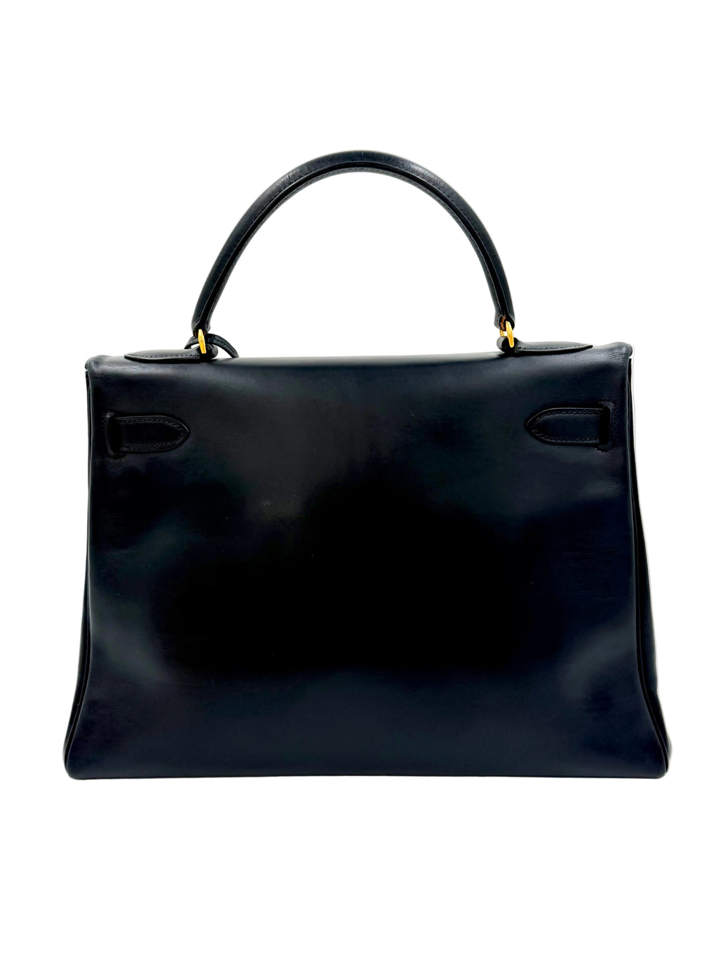 Pre-owned Hermès Kelly 32 Black Box Calf Leather Gold Hardware 1981 - Authenticated