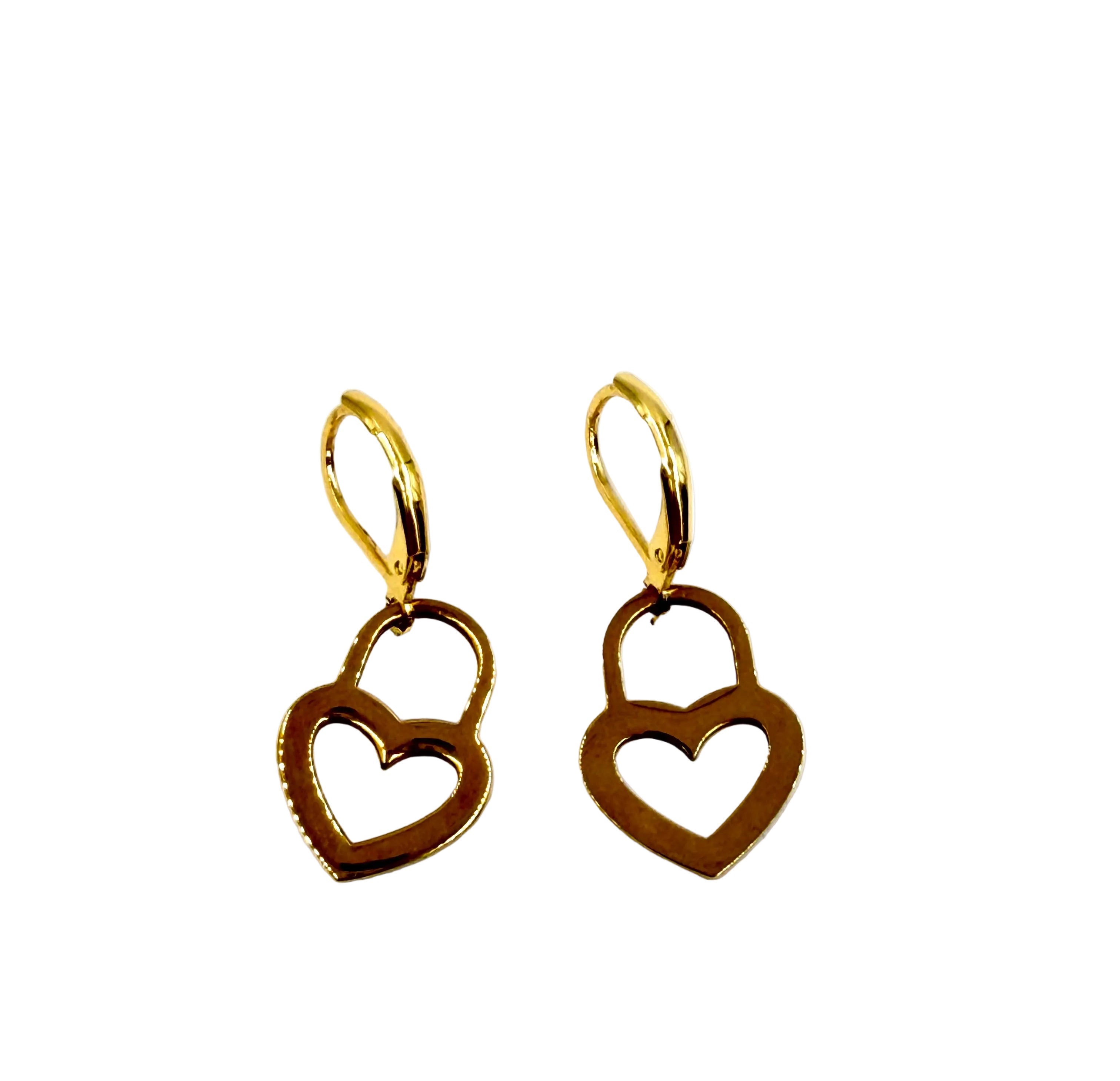 Hawley Studio Gold Plated Faux Pearl Heart Earrings