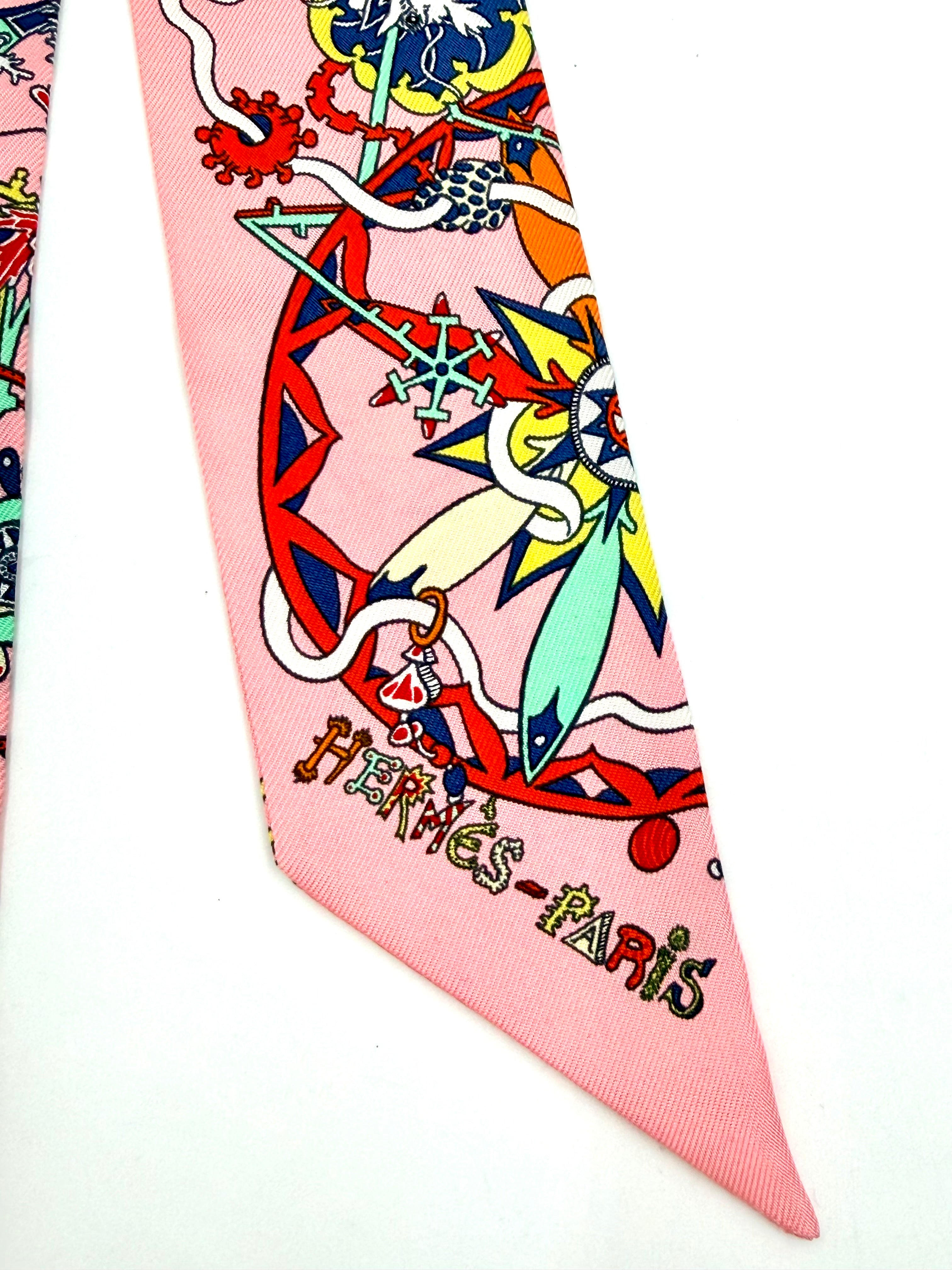 Pre-Owned Hermès Twilly La Folle Parade Silk Scarf