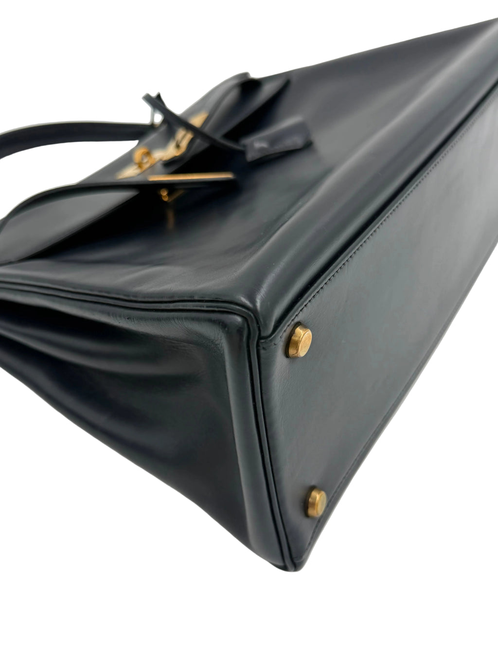 Pre-owned Hermès Kelly 32 Black Box Calf Leather Gold Hardware 1981 - Authenticated