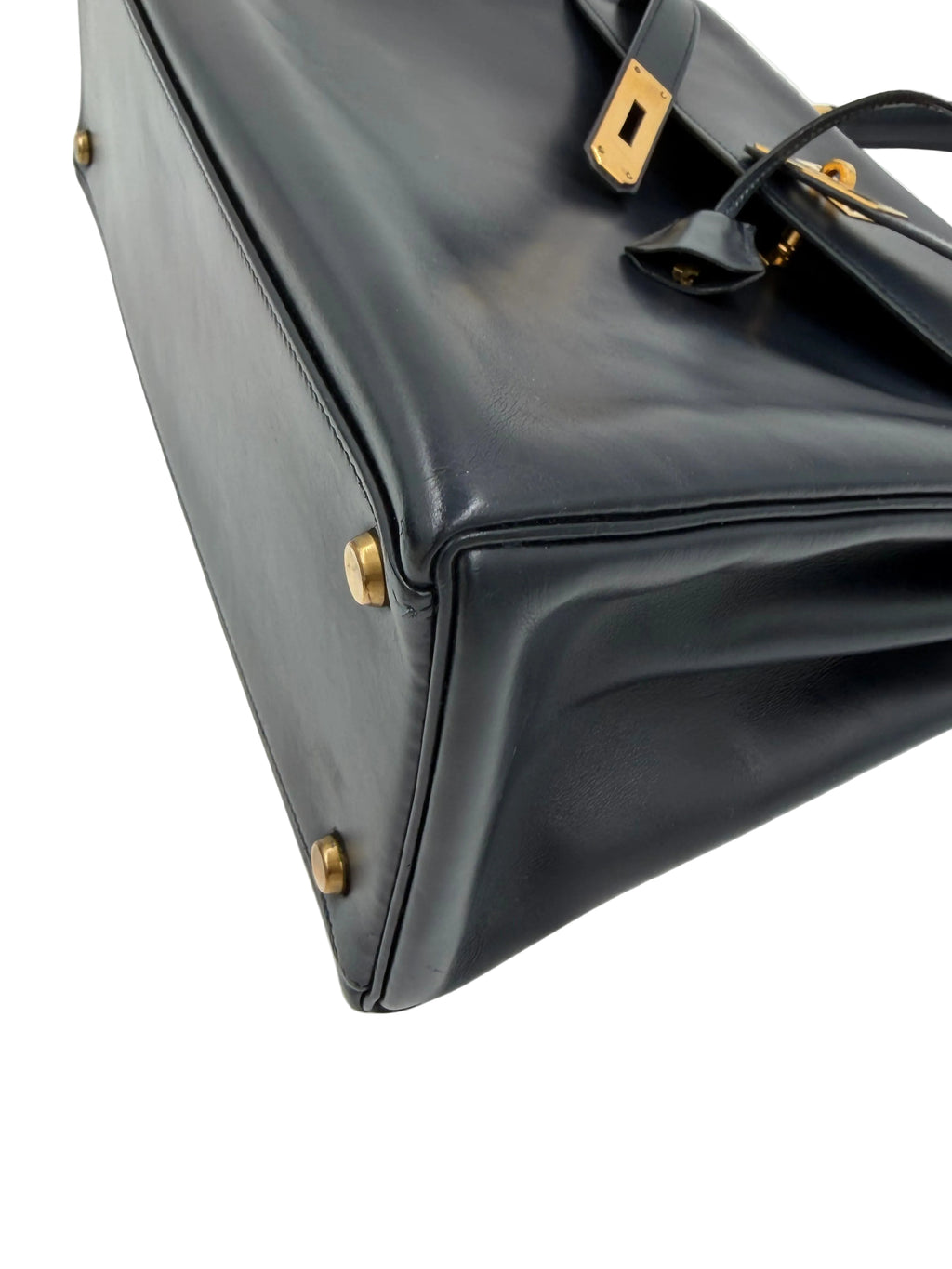 Pre-owned Hermès Kelly 32 Black Box Calf Leather Gold Hardware 1981 - Authenticated