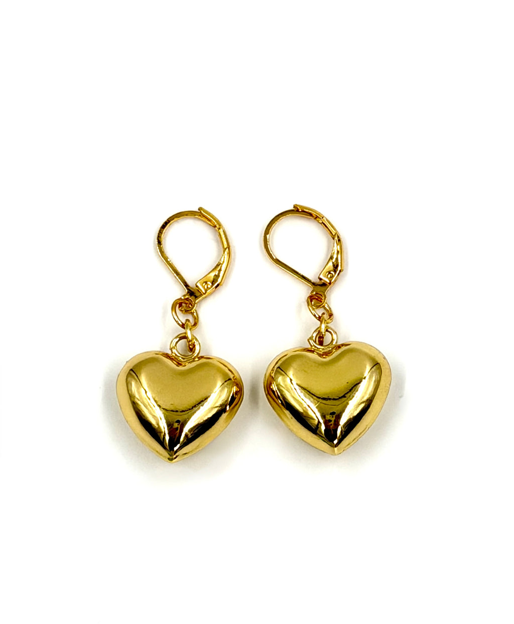 Hawley Studio Gold Plated Puffy Heart Earrings