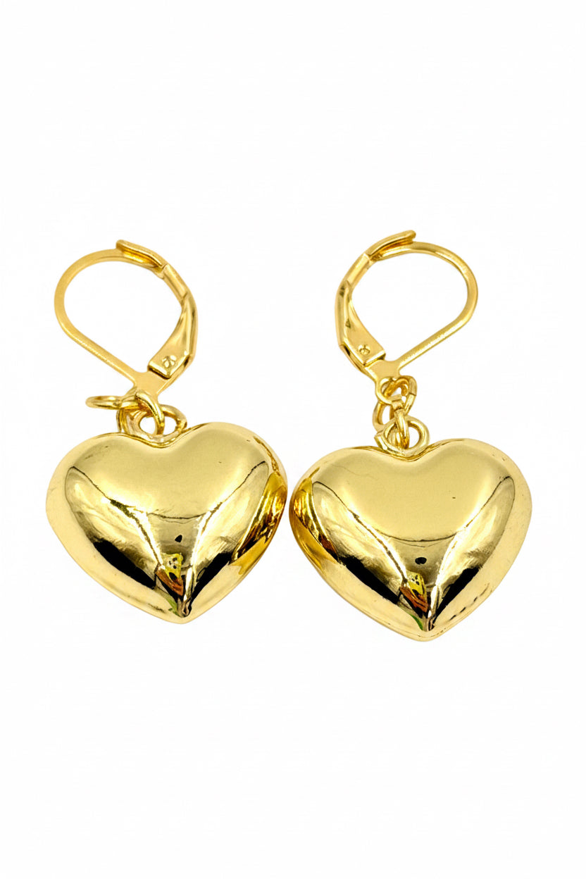 Hawley Studio Gold Plated Puffy Heart Earrings