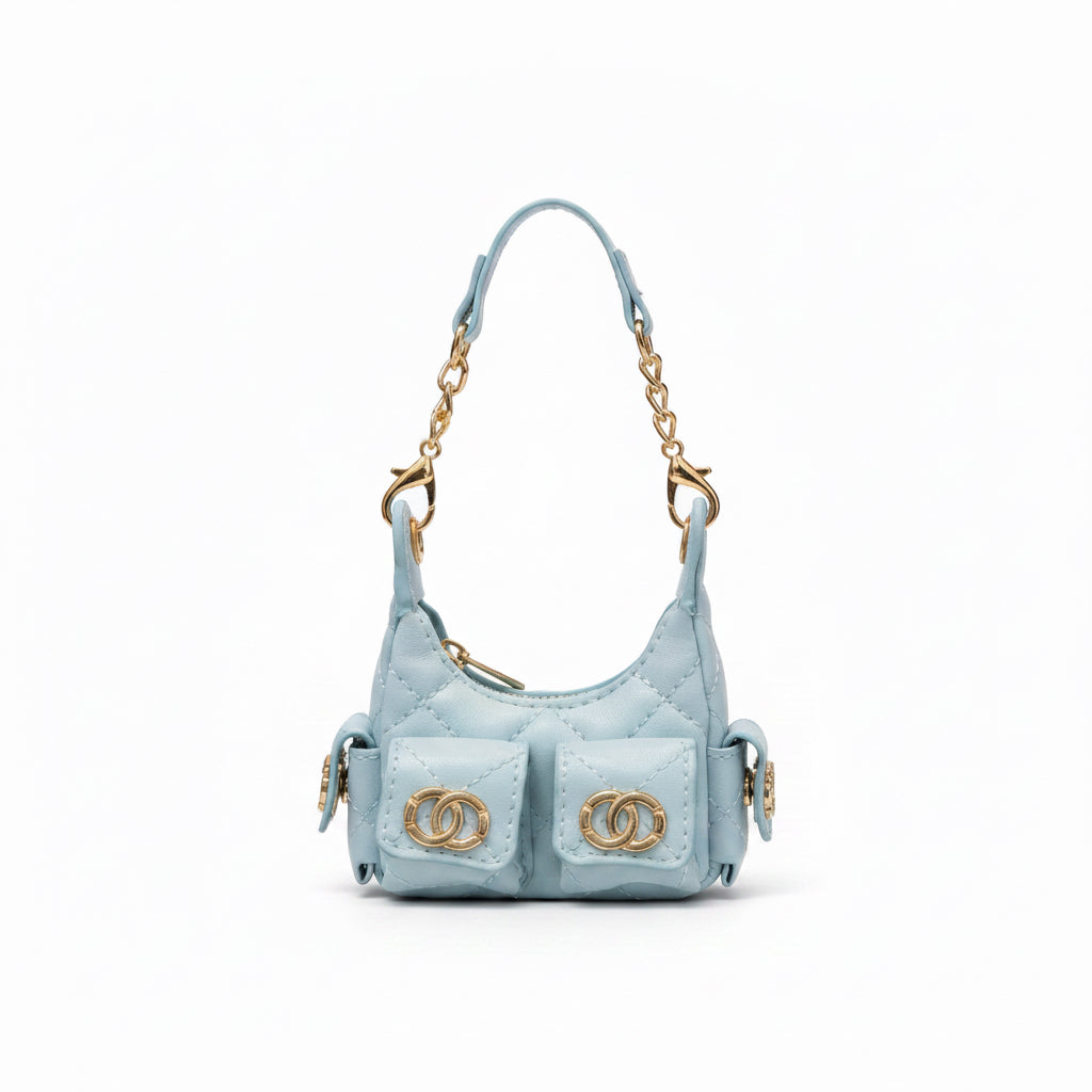 Faux Chanel Bag Bag Charm Blue
