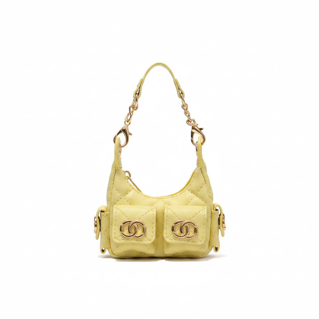 Faux Chanel Bag Bag Charm - Yellow