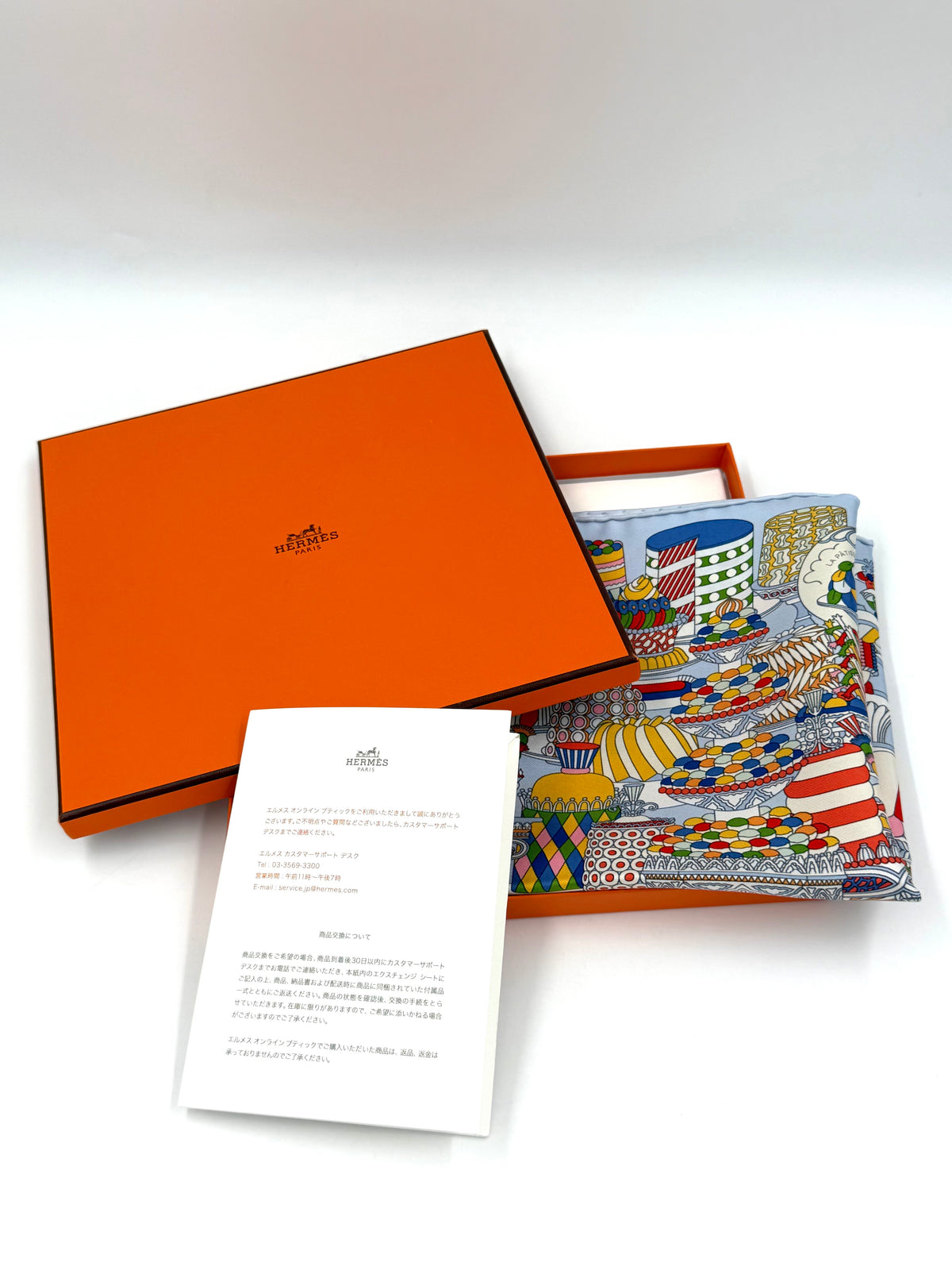 Pre-owned Hermès La Pâtisserie Française Scarf 45 Blue - Authenticated