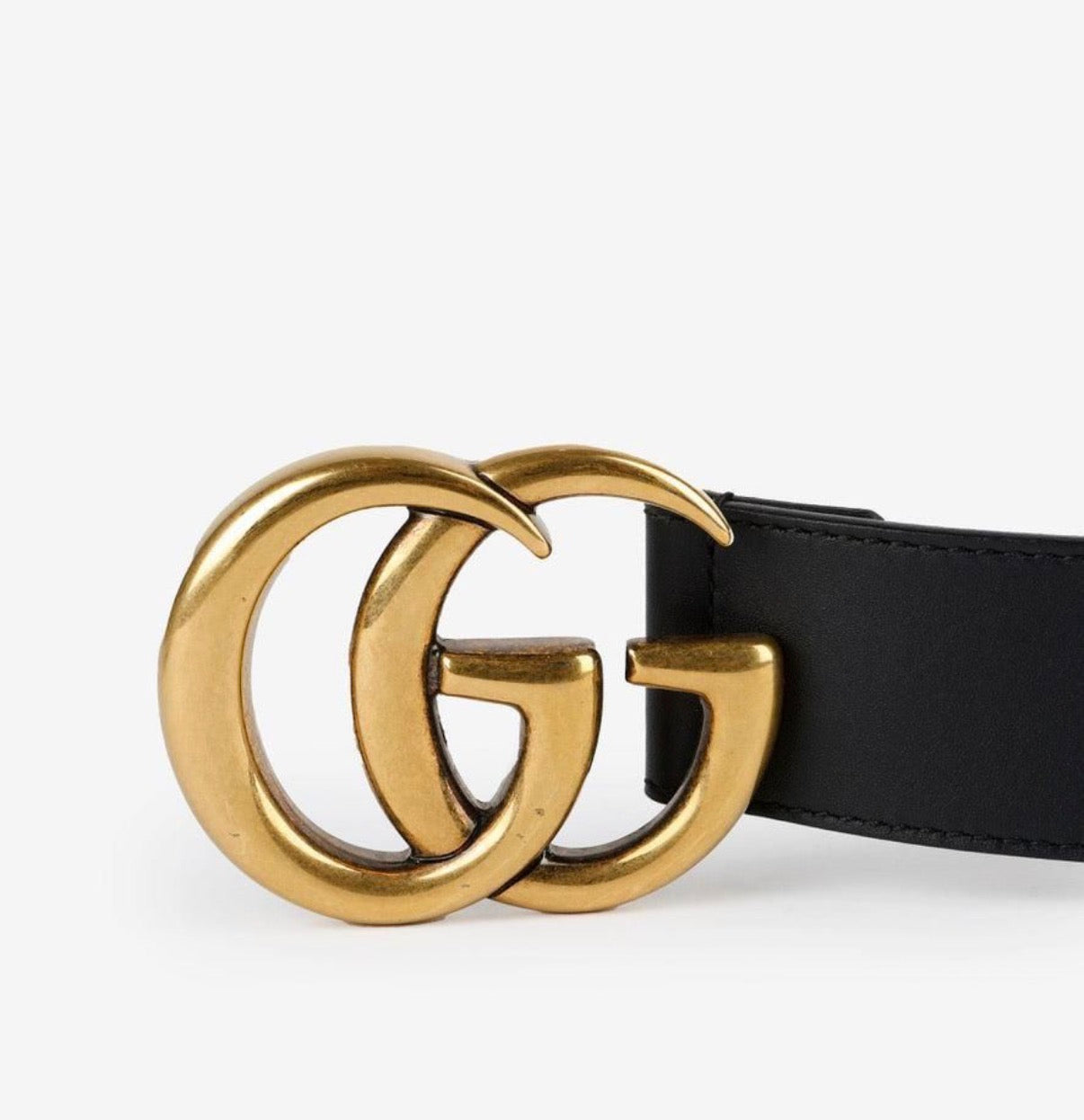 Pre-owned Black Gucci Marmont Wide Belt 90cm 36"